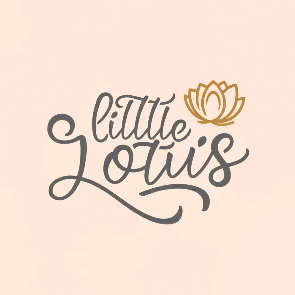 a logo design,with the text 'Little Lotus ', main symbol:lotus,Moderate, be used in Baby clothing industry boy and girl, background elements 