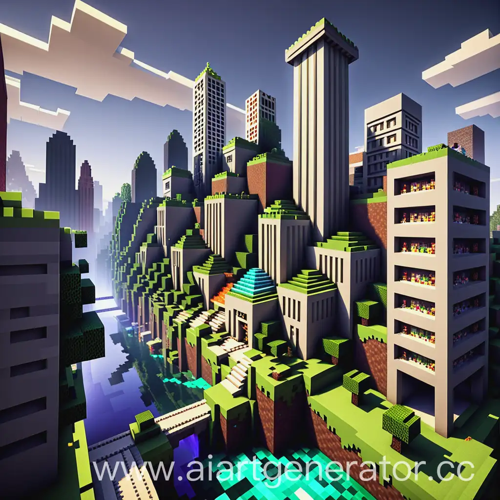 Urban-Minecraft-Scene-Modern-Cityscape-Crafting