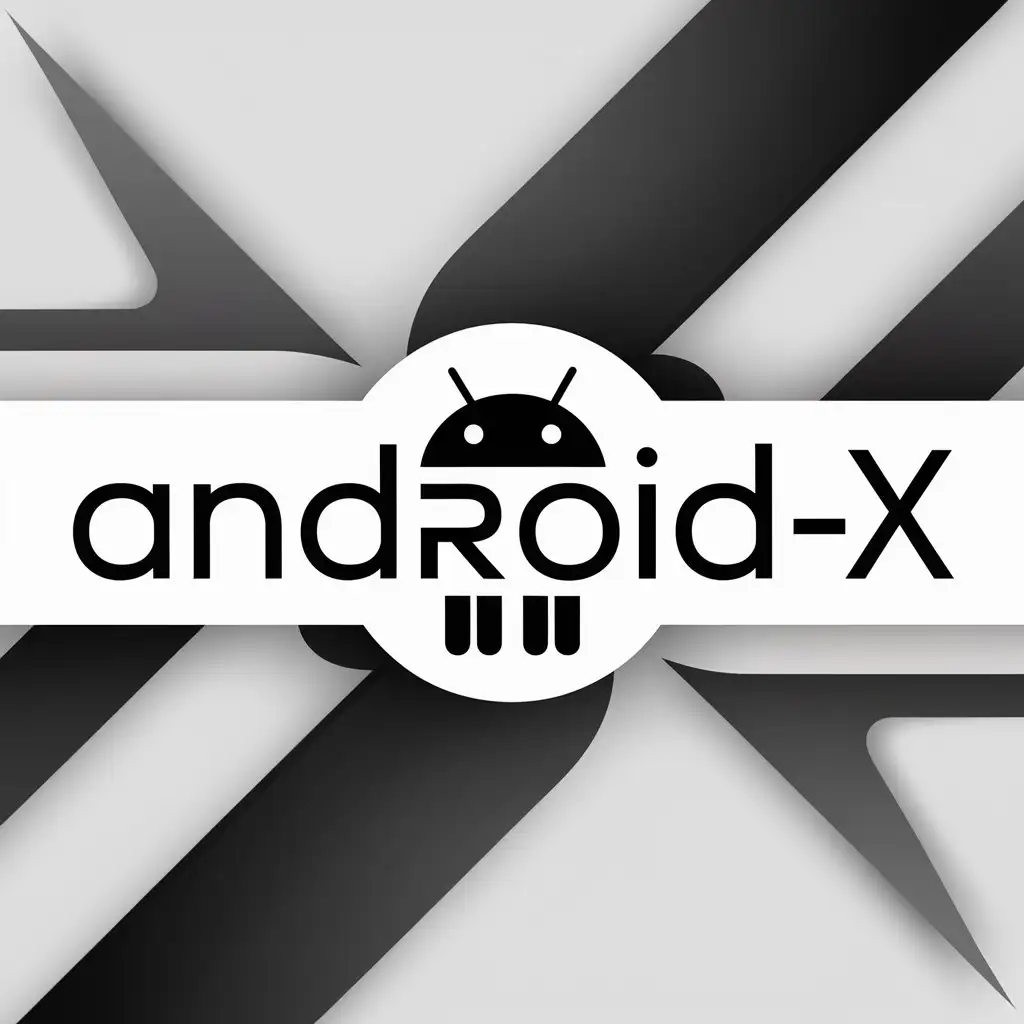 a logo design,with the text "Android-X", main symbol:Android-X,complex,clear background