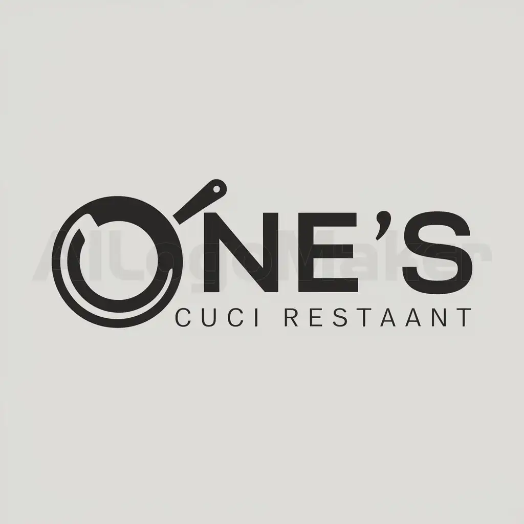 a logo design,with the text "OnE's", main symbol:frying pan,Moderate,be used in Restaurant industry,clear background