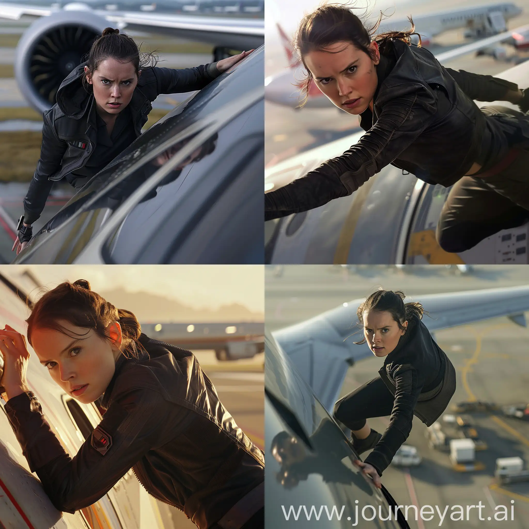 Daisy-Ridley-as-Rey-Skywalker-Hangs-on-Moving-Plane-Wing-Mission-Impossible-Scene