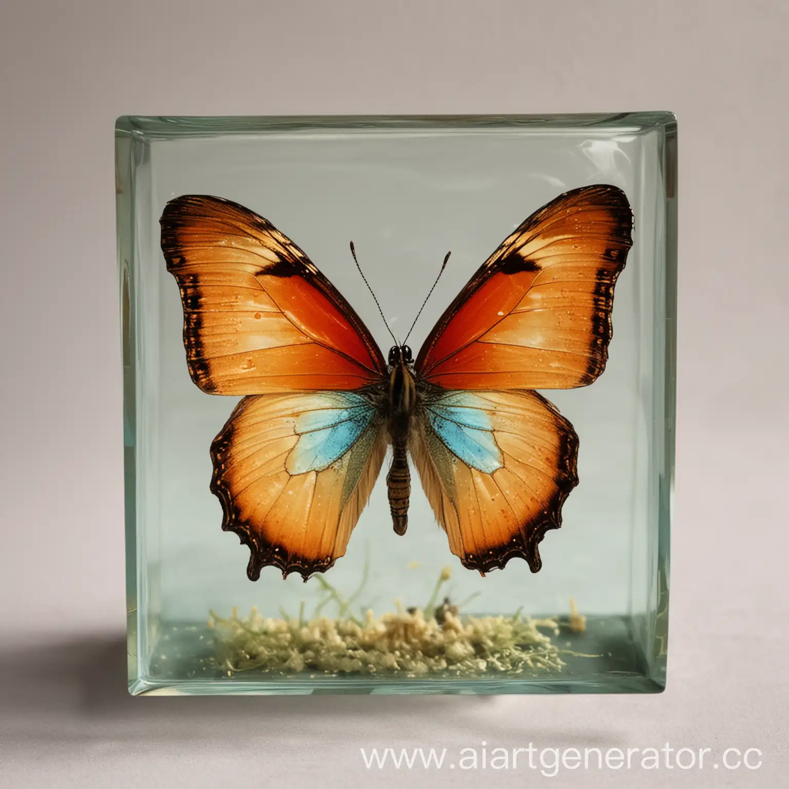 Delicate-Butterfly-Captured-in-Glass-Encasement