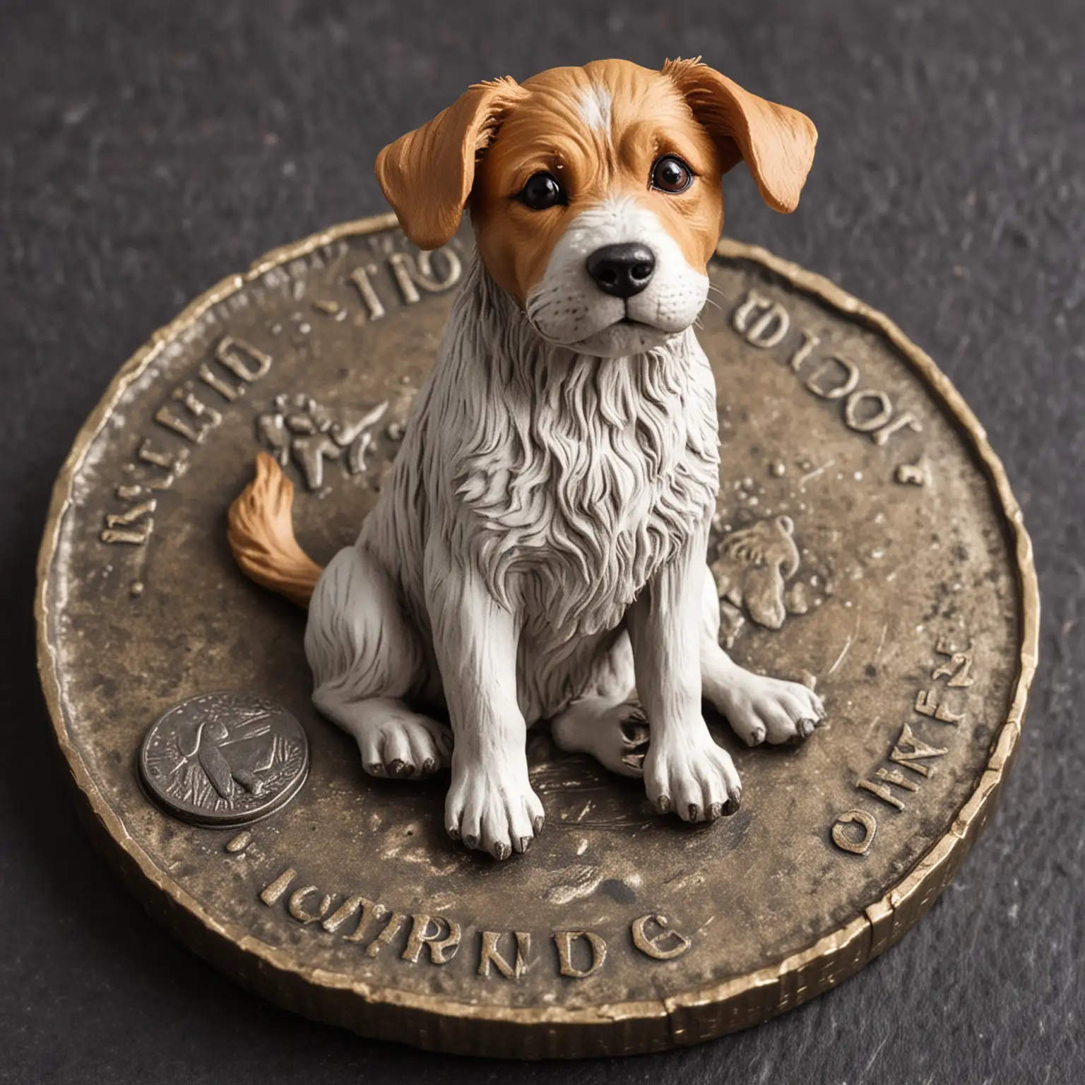 Trained-Dog-Sitting-on-Shiny-Coin