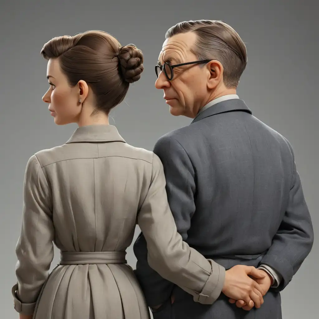 JeanPaul Sartre and Simone de Beauvoir in Realistic 3D Animation