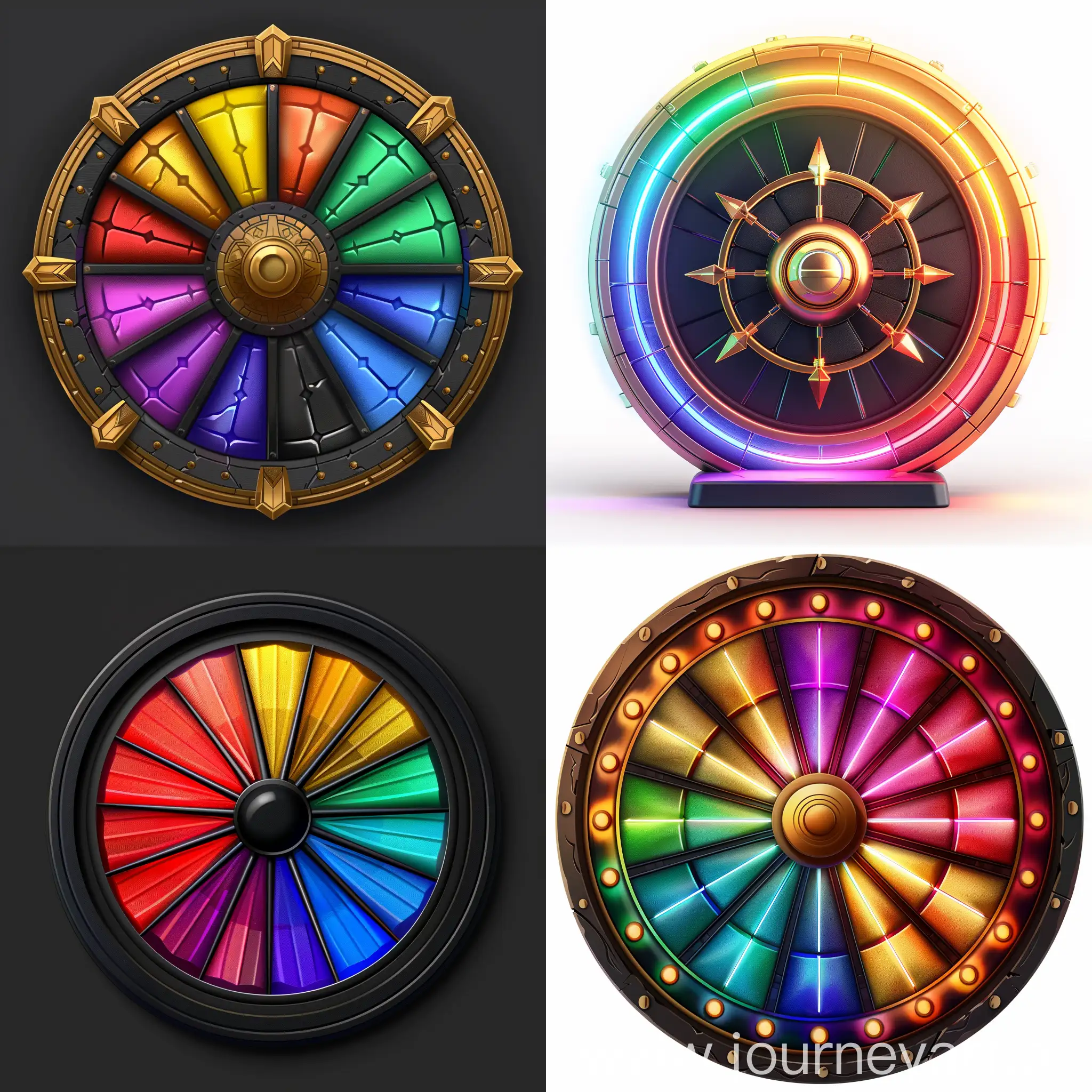 wheel of fortune for crypto game,12 slices, colorful, dark theme, high resolution , rounded, material theme , white background
