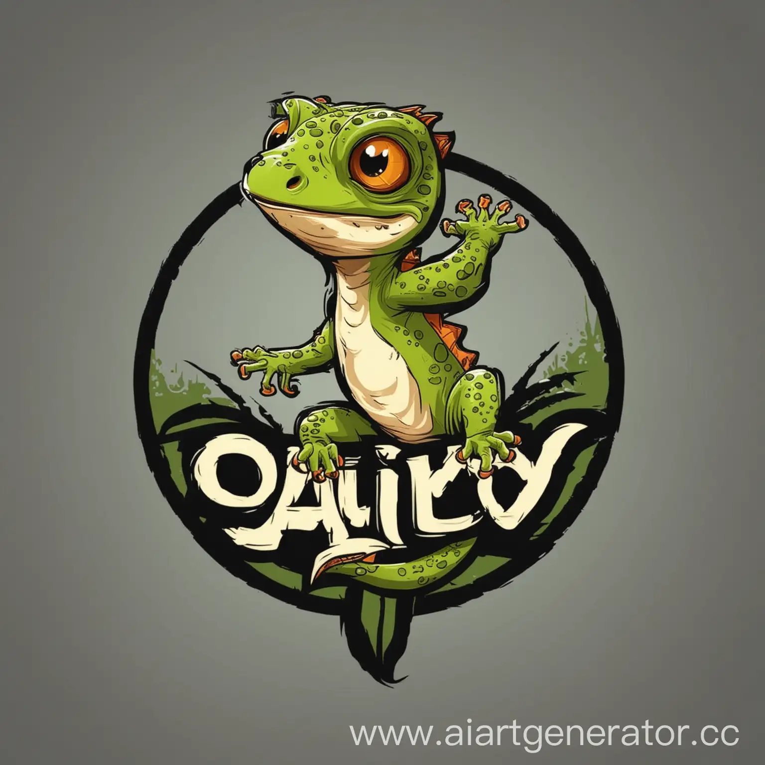 логотип, смешной геккон, векторная графика, показать юркость и стремительность животного