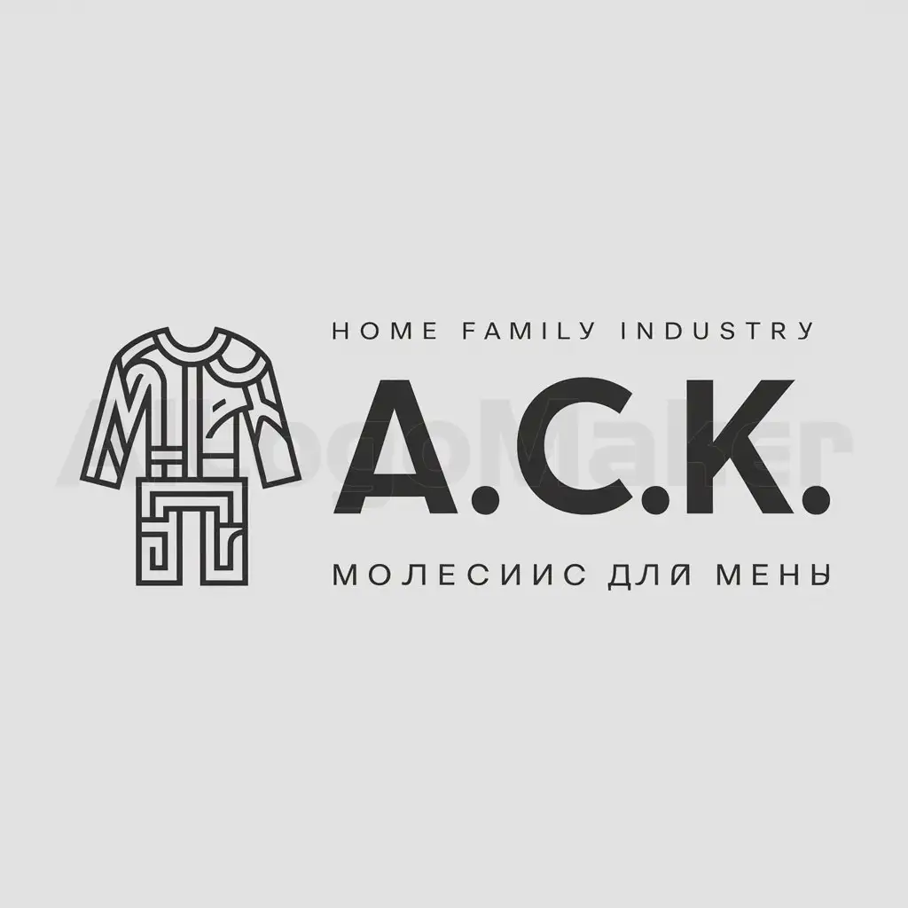 a logo design,with the text "Б.С.K.", main symbol:Clothing MALE,complex,be used in Home Family industry,clear background