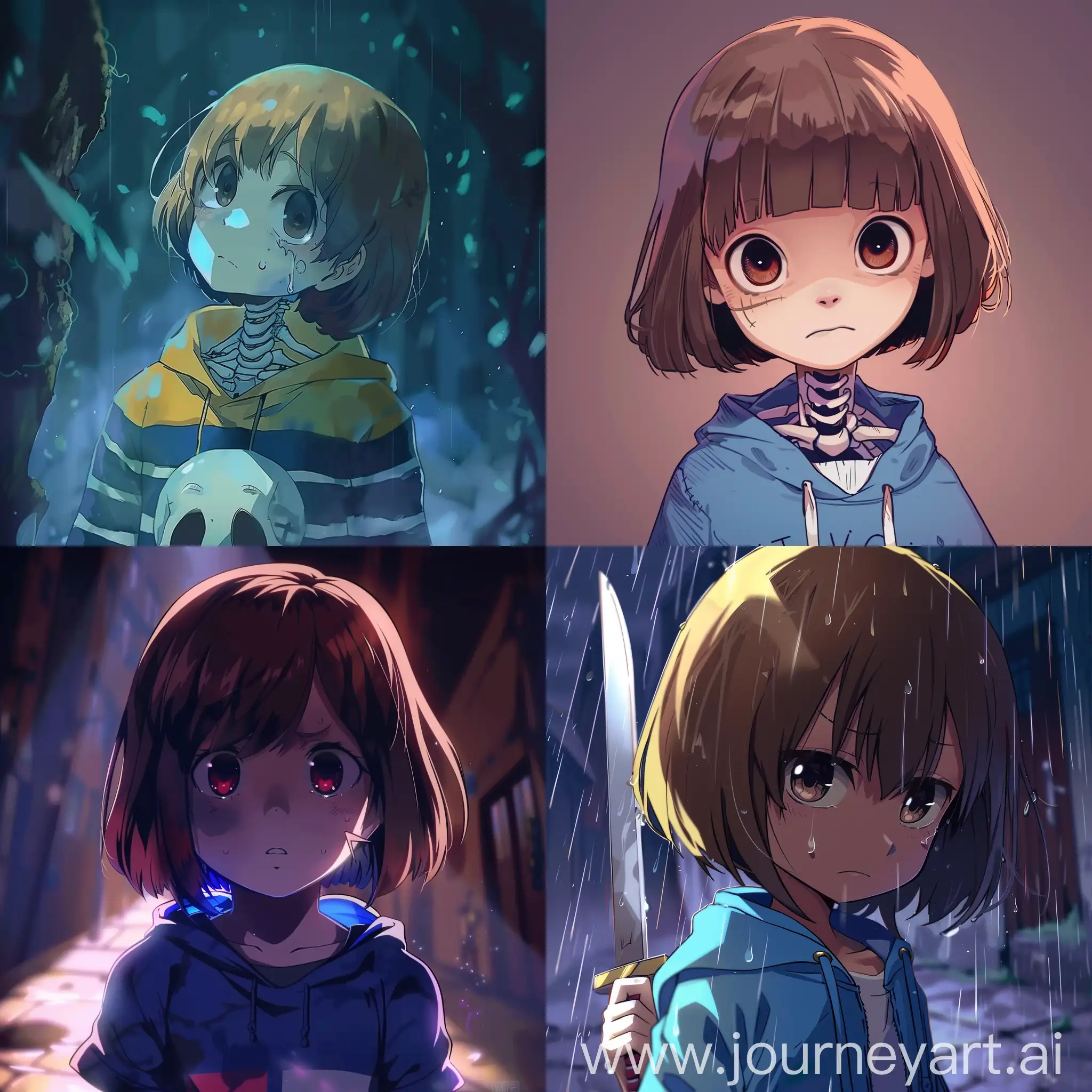 Frisk Undertale in anime 2D