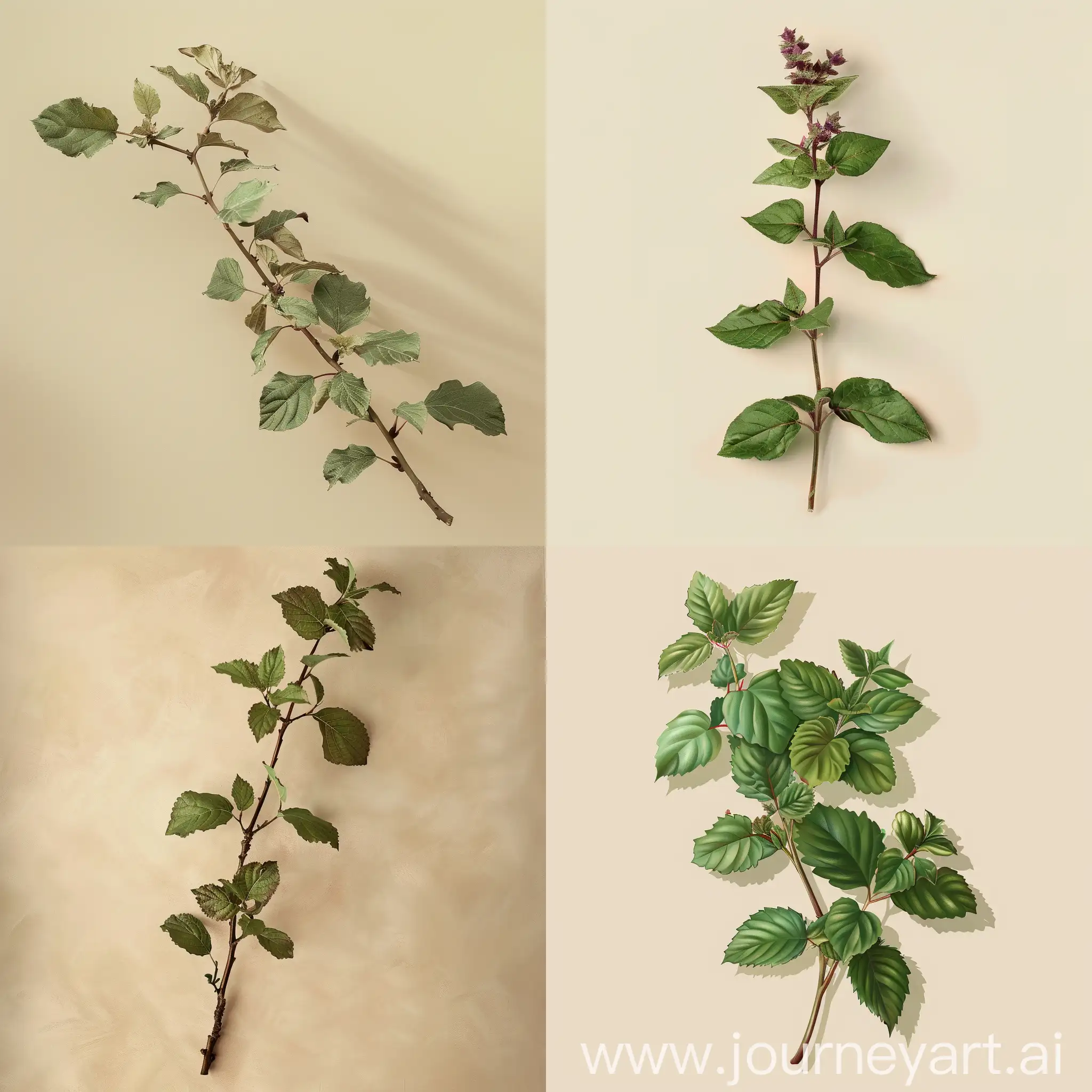 Realistic-Photography-of-Patchouli-Branch-on-Beige-Background
