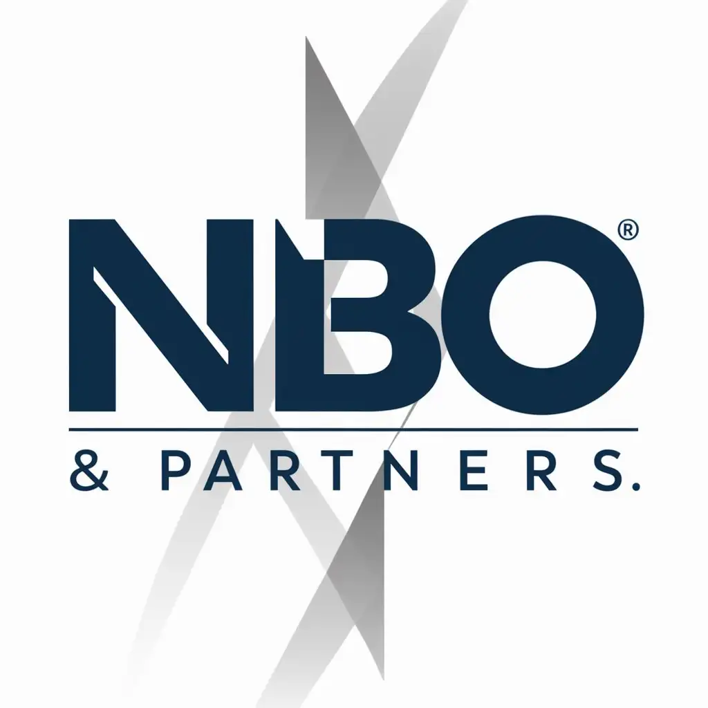 a logo design,with the text "NBO & Partners", main symbol: Logo design for holding company: "NBO & Partners"
- NBO letters should be main logo
- Incorporate "& partners" under NBO logo
- Desired color: Navy blue (however, the final decision on color will be made by the designer)
- Request a clean design.,Moderate,be used in holding company industry,clear background