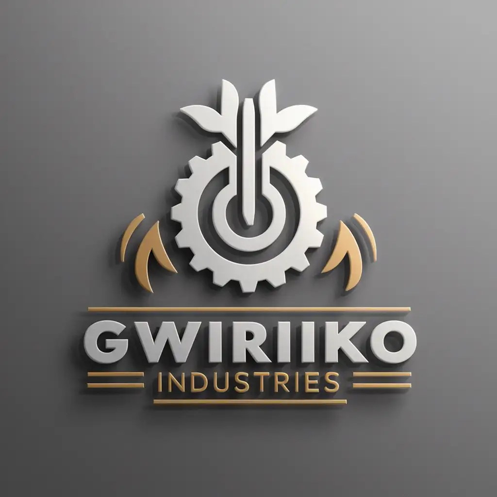 a logo design,with the text 'GWIRIKO INDUSTRIES', main symbol:ciwara and gear,Moderate,clear background