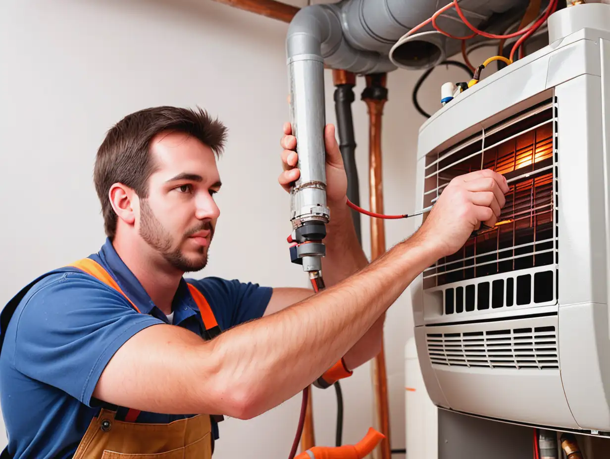 I need image of Heating Repair Services with worker and  I need  good visibility