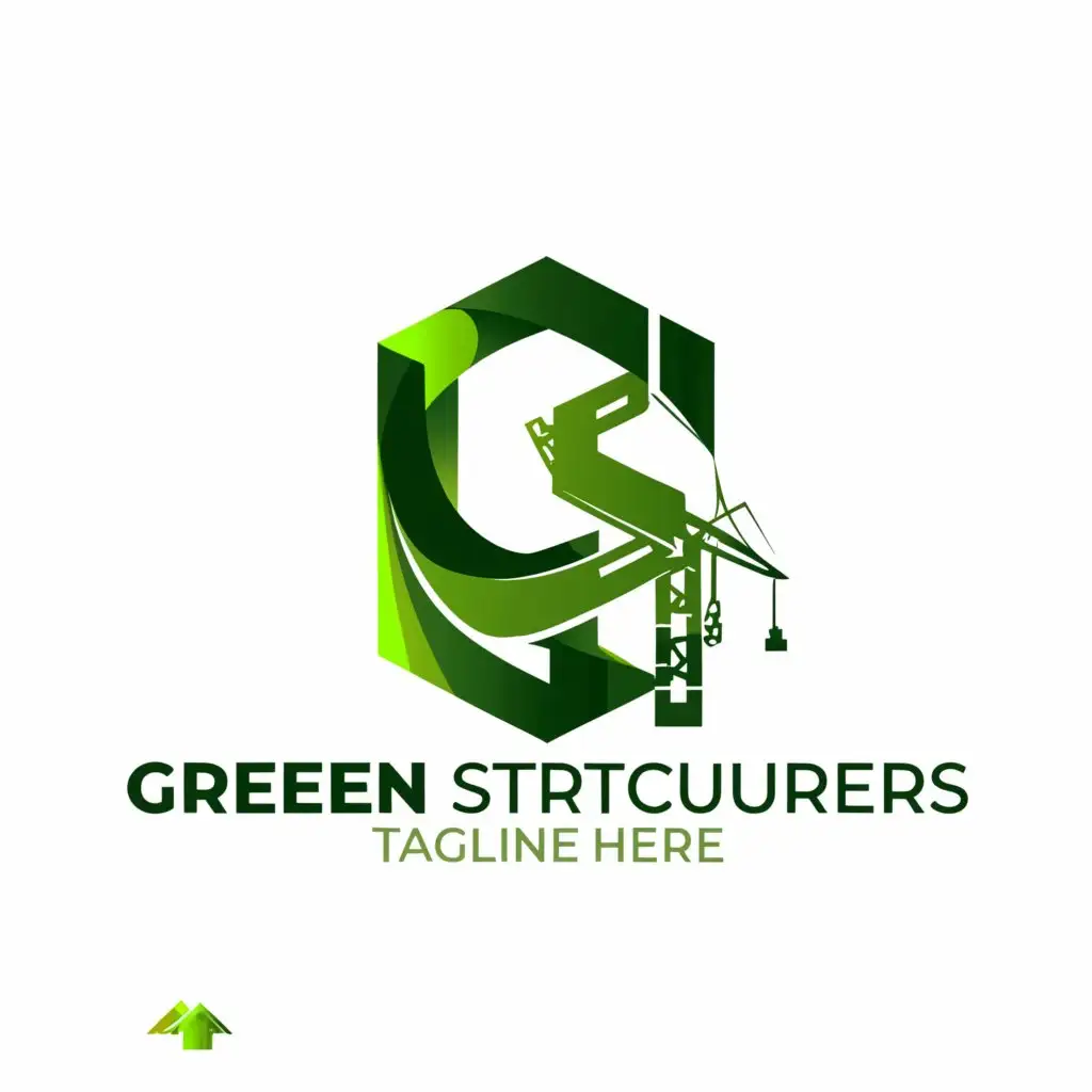 a logo design,with the text "company logo for construction company Green Structures", main symbol:company logo for construction company Green Structures,Moderate,be used in Others industry,clear background
