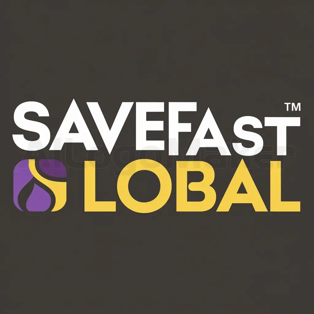 LOGO-Design-For-SaveFast-Global-Bold-Innovative-TypographyIcon-in-Purple-Yellow-and-Dark-Grey-Palette