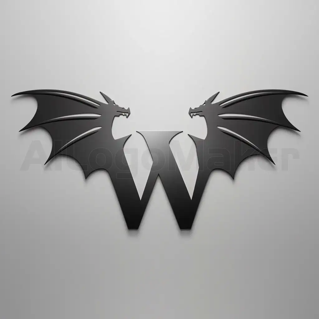 a logo design,with the text "W", main symbol:dragon wings,Moderate,clear background