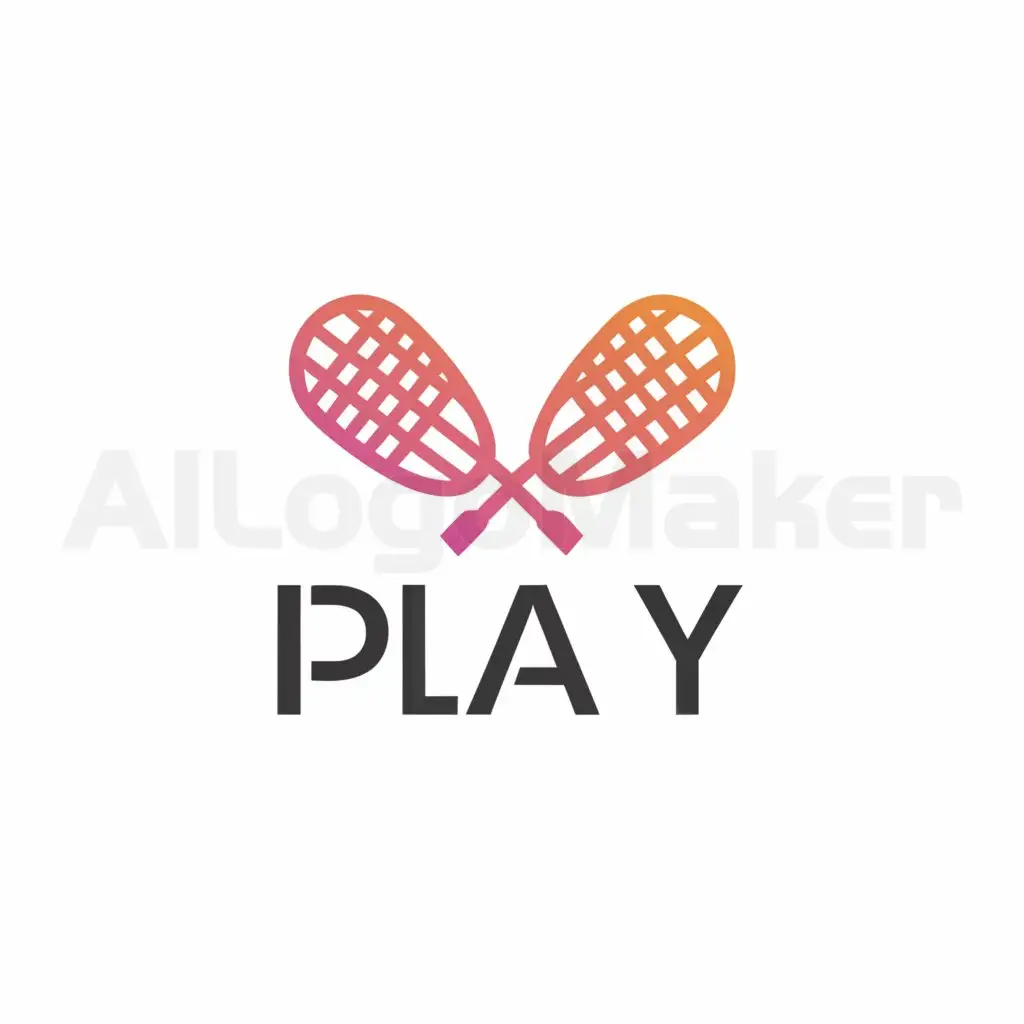 a logo design,with the text "PLAY", main symbol:Badminton,complex,be used in Sports Fitness industry,clear background