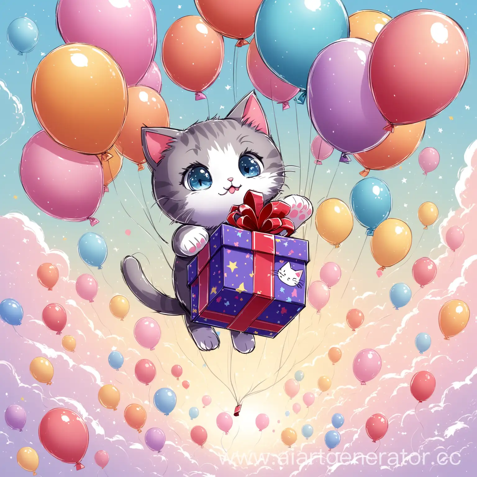 Adorable-Flying-Kitty-with-Balloons-and-Gift-Box