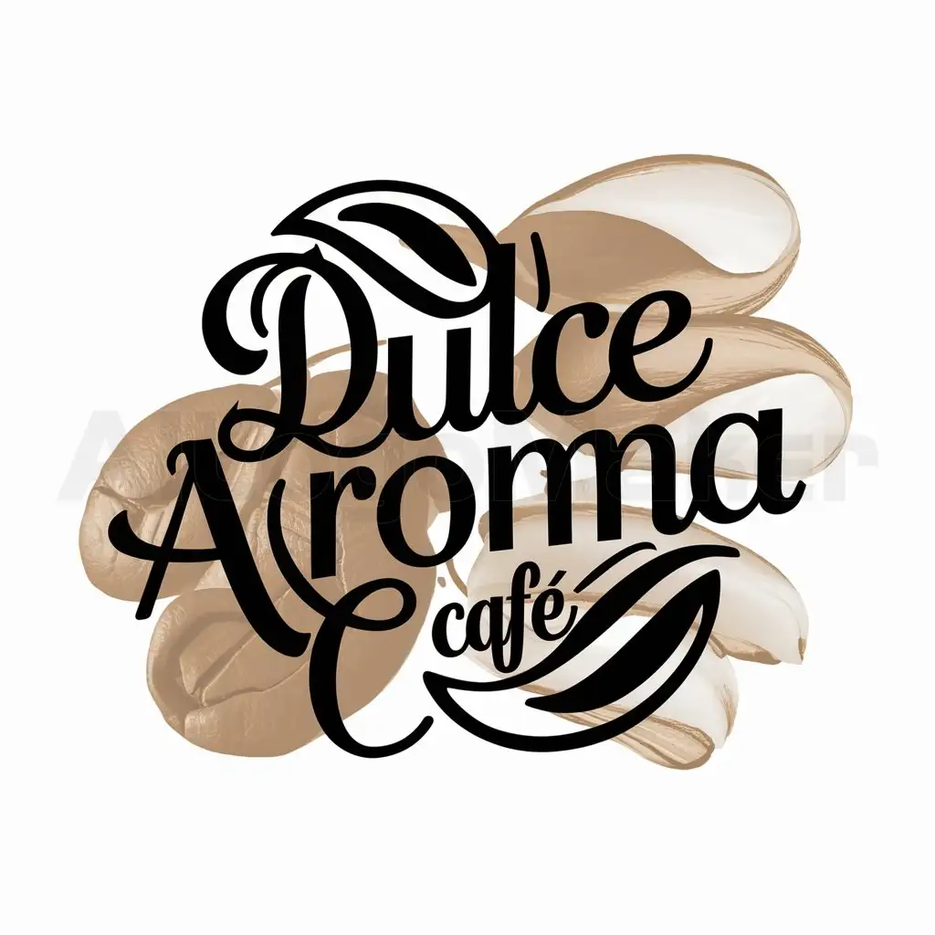 a logo design,with the text "dulce aroma cafe", main symbol:grains of coffee,Moderate,clear background