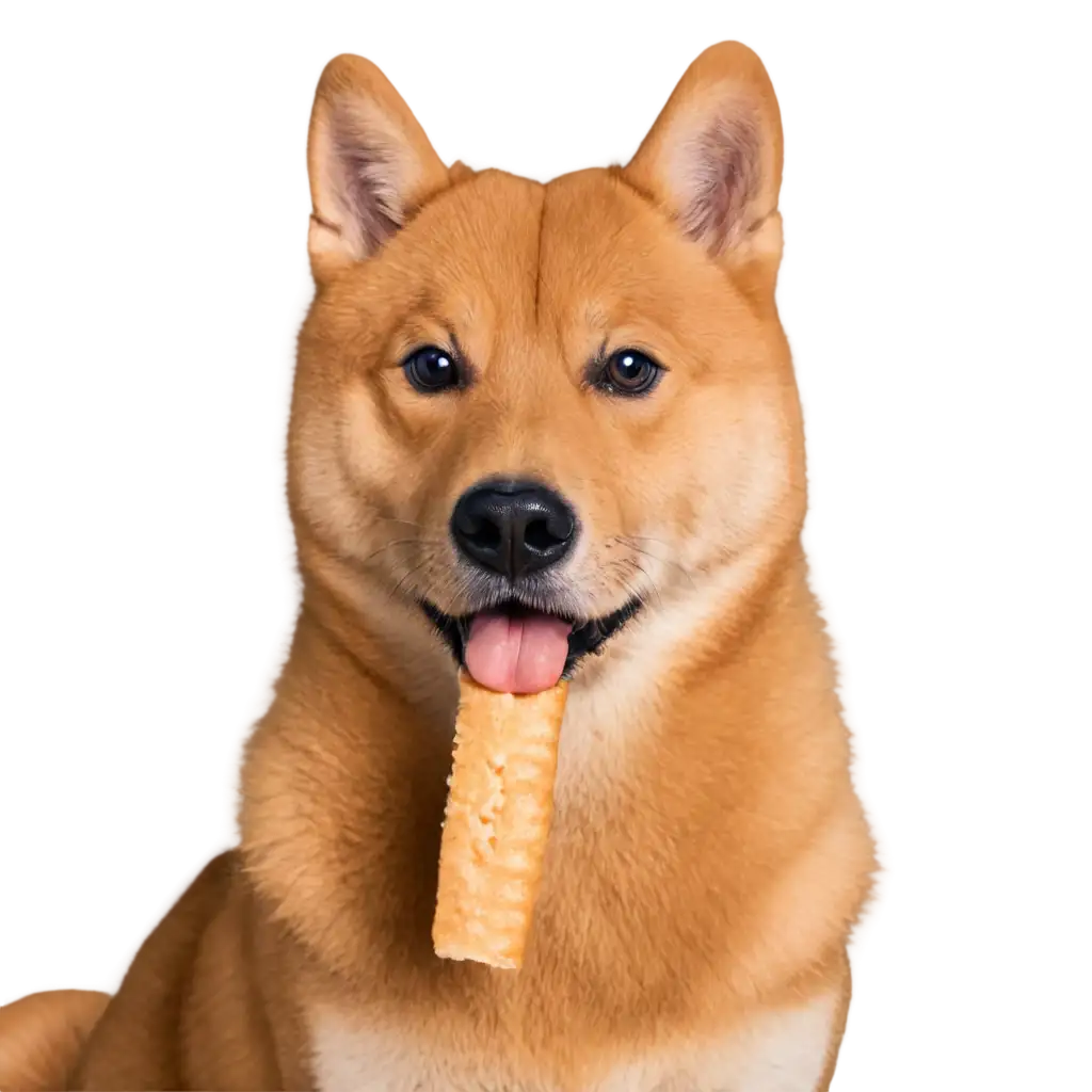 Adorable-Shiba-Inu-Dog-with-Treat-in-Mouth-HighQuality-PNG-Image-for-Online-Content