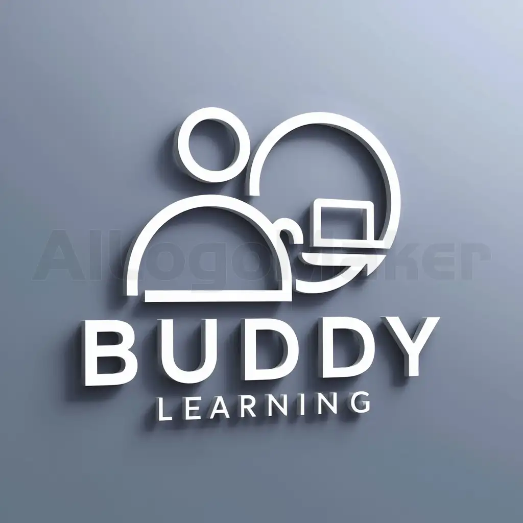 a logo design,with the text "buddy learning", main symbol:online learning,Moderate,be used in Education industry,clear background