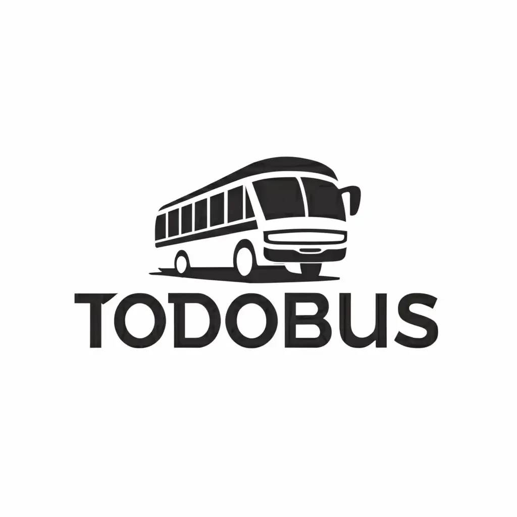 a logo design,with the text "TodoBus", main symbol:land transportation,Moderate,be used in Travel industry,clear background