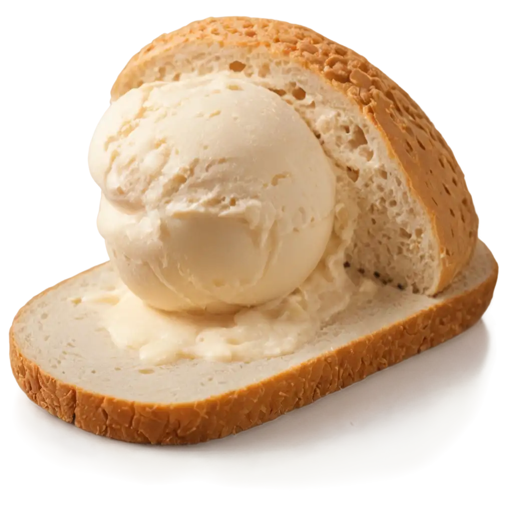ice cream on a bread
