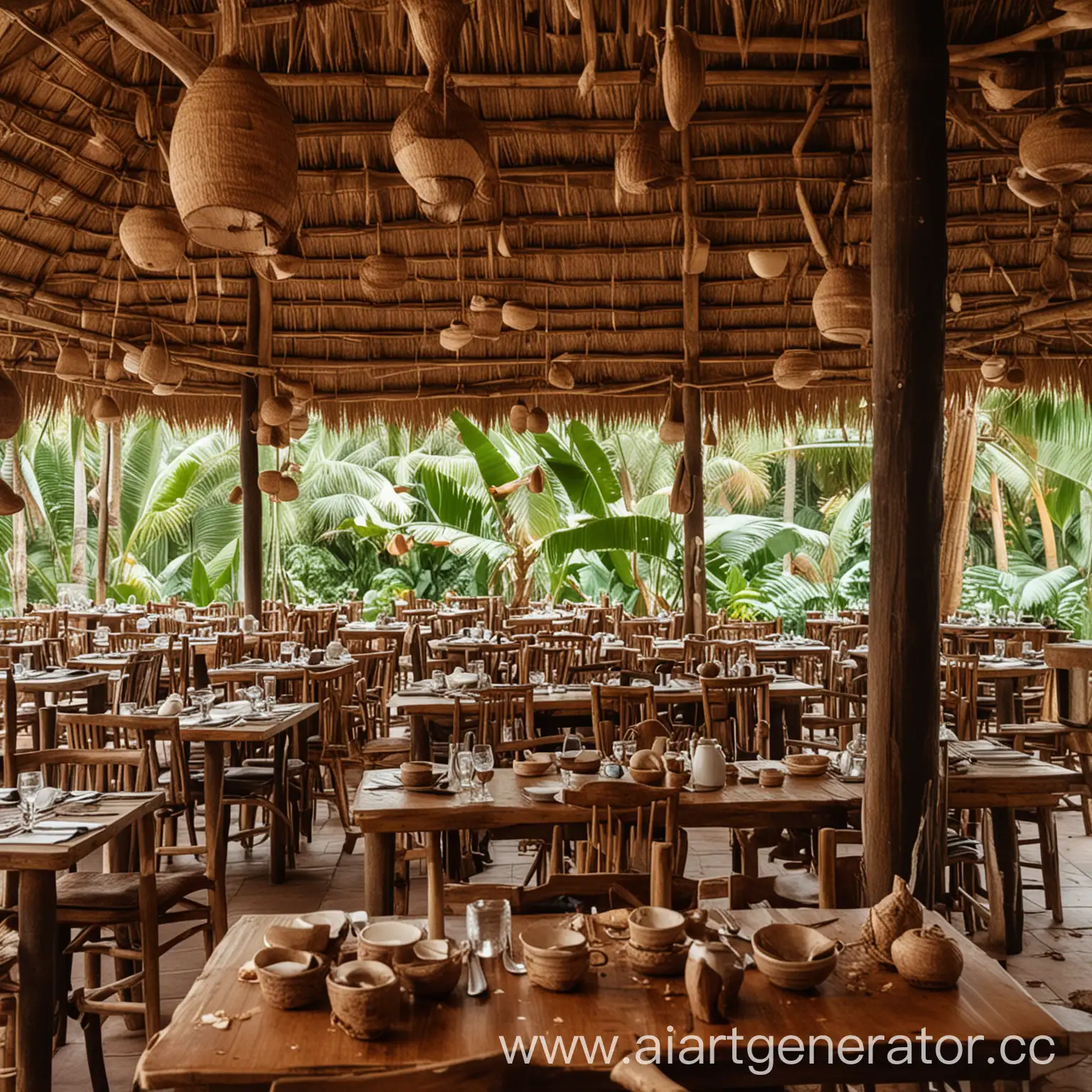 Coconutthemed-Dining-Experience-Restaurant-with-Coconut-Dishware