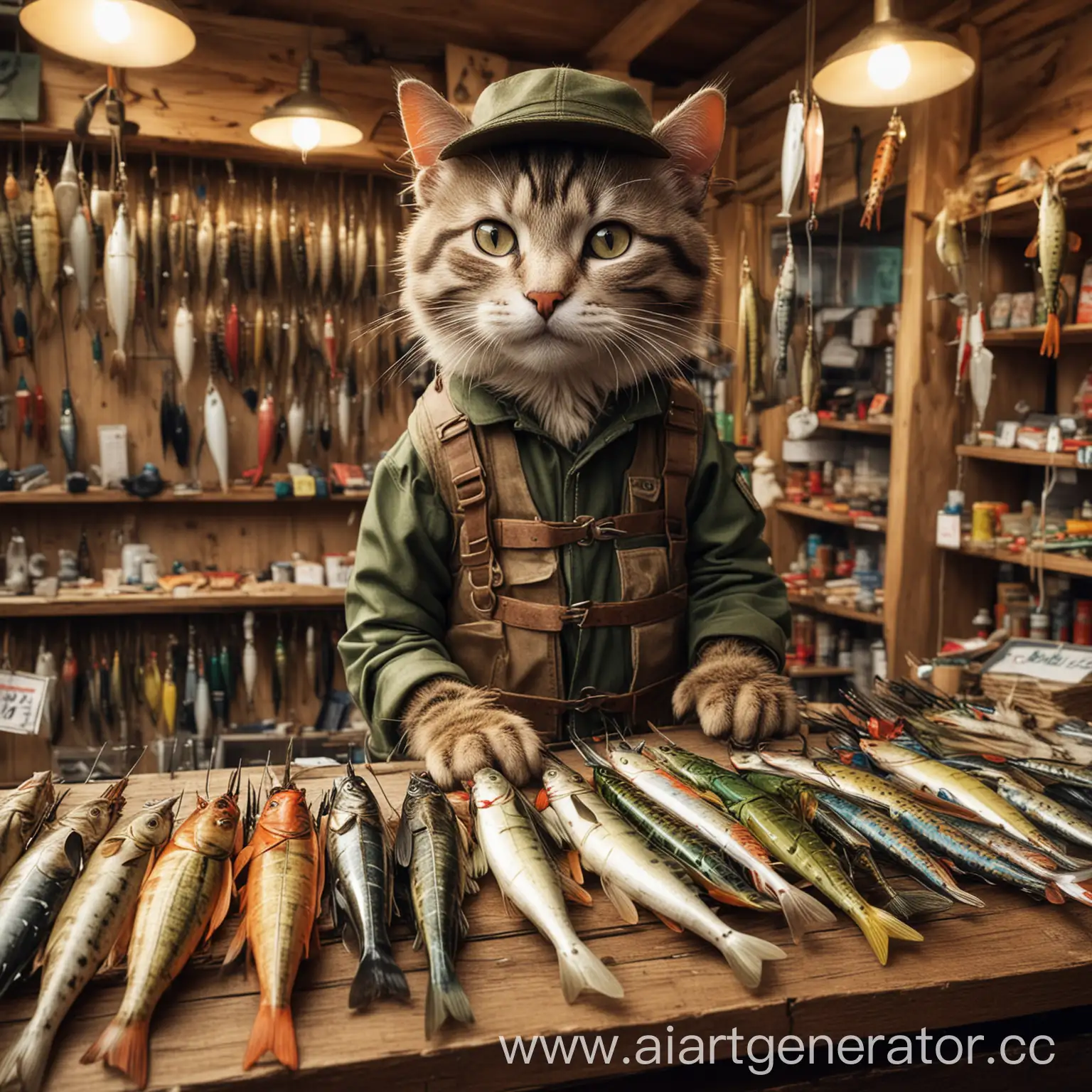 Feline-Fishing-Expert-CatHuman-Hybrid-Sells-Pike-Lures