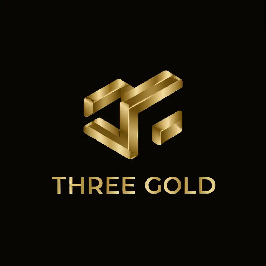 a logo design,with the text "three gold", main symbol:Gold,complex,be used in Construction industry,clear background