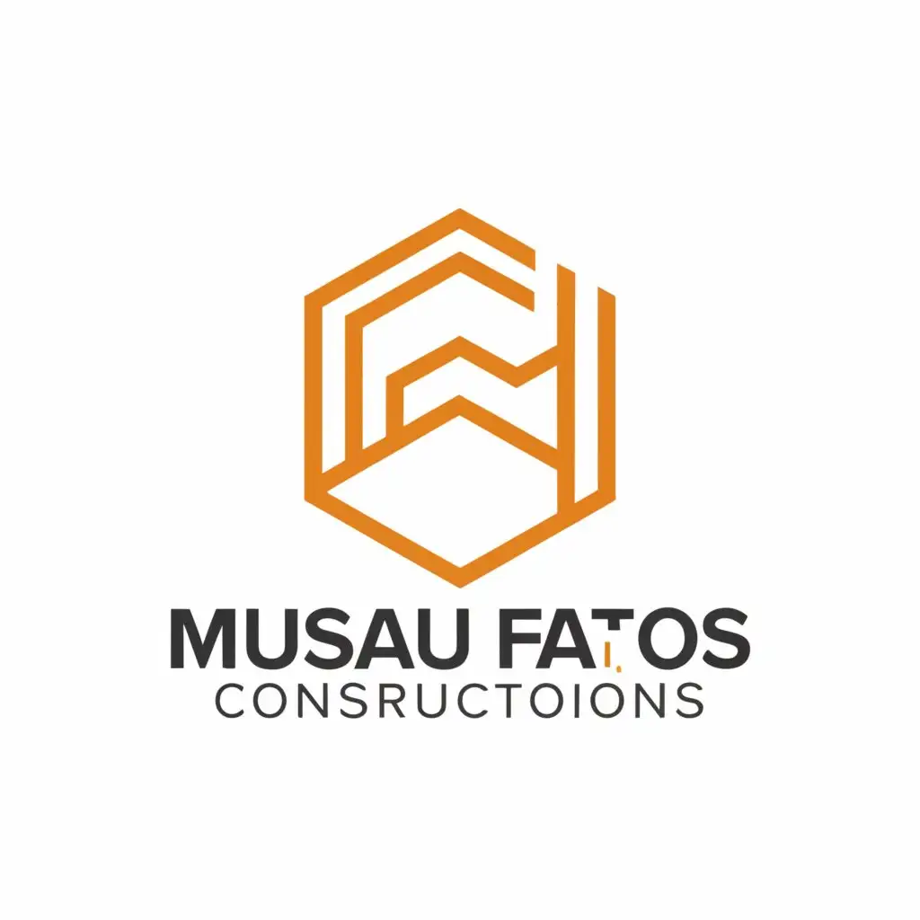a logo design,with the text "MUSAKU FATOS CONSTRUCTIONS", main symbol:house,Minimalistic,be used in Construction industry,clear background