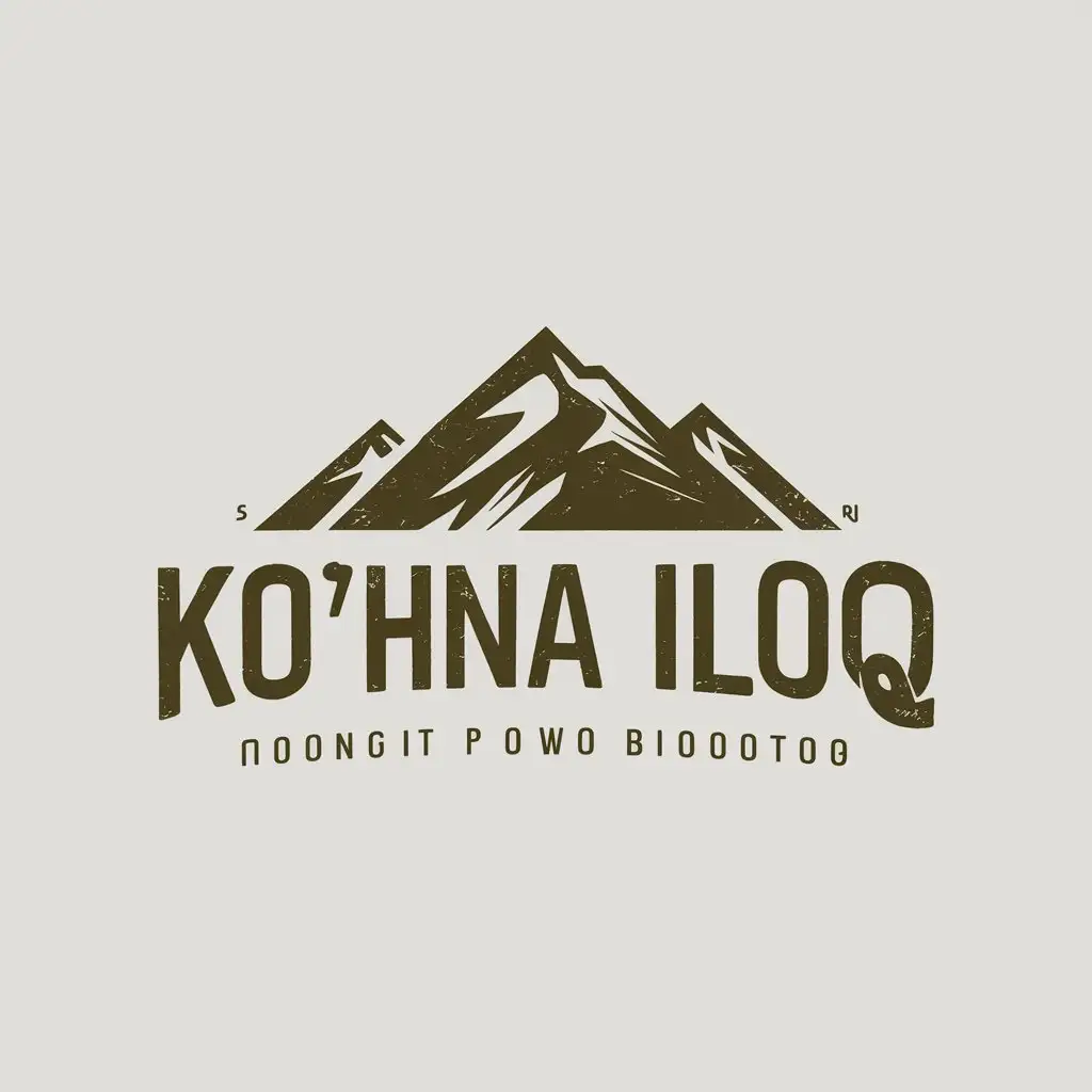 a logo design,with the text "Ko‘hna Iloq", main symbol:Mauntain's,Moderate,clear background