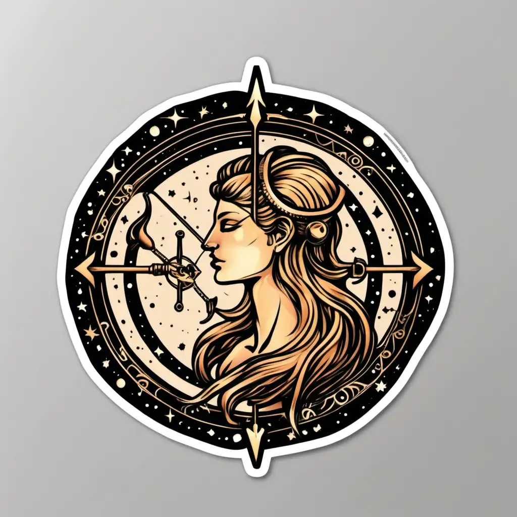 Colorful Sagittarius Astrological Signs Sticker for Zodiac Enthusiasts