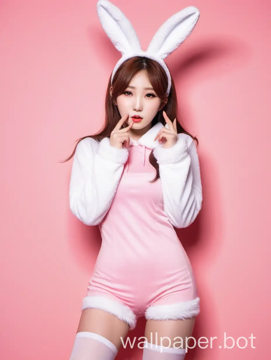 korean girl posing for picture in bunny girl outfit
model full image