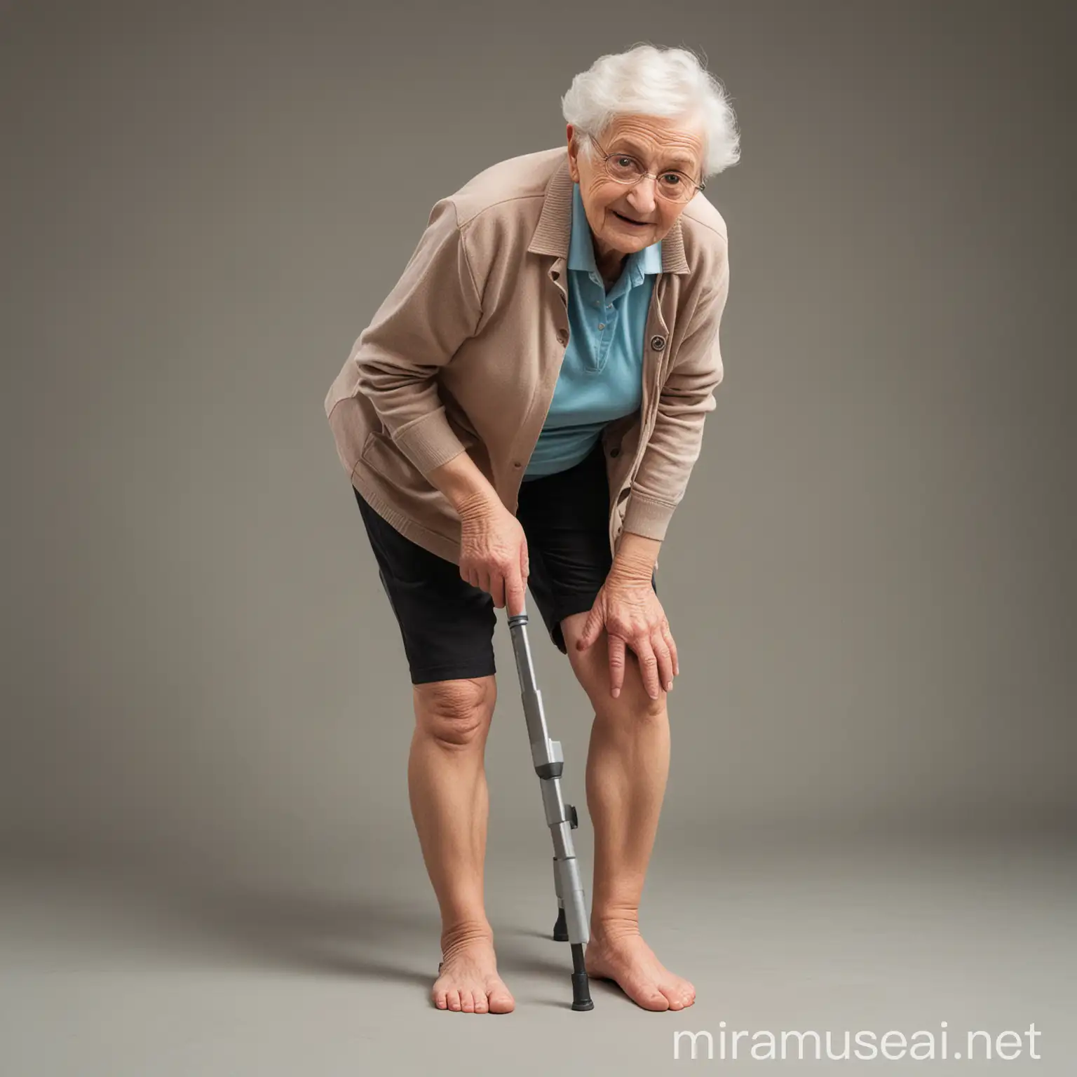 Foto 1 manusia lansia dengan full body menggunakan foreshortening