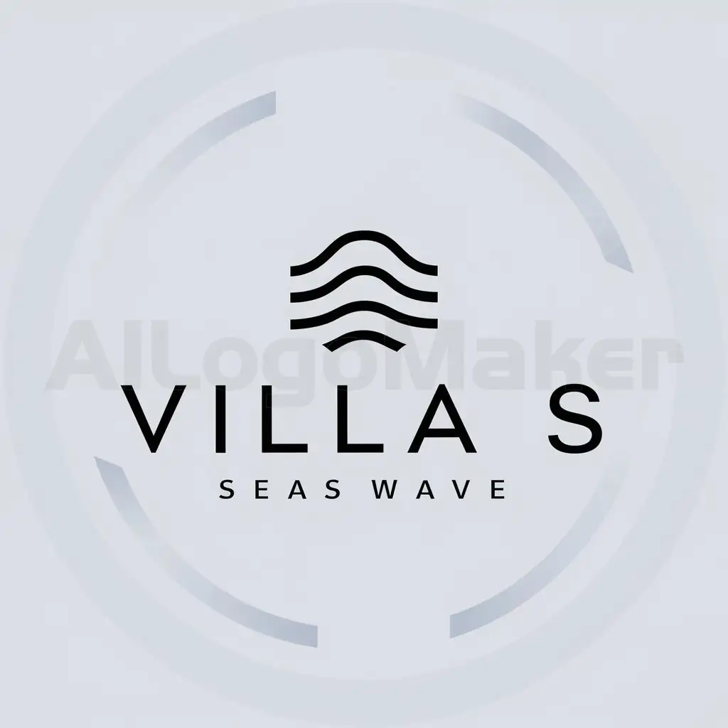 a logo design,with the text "Villa S", main symbol:Sea,Minimalistic,clear background