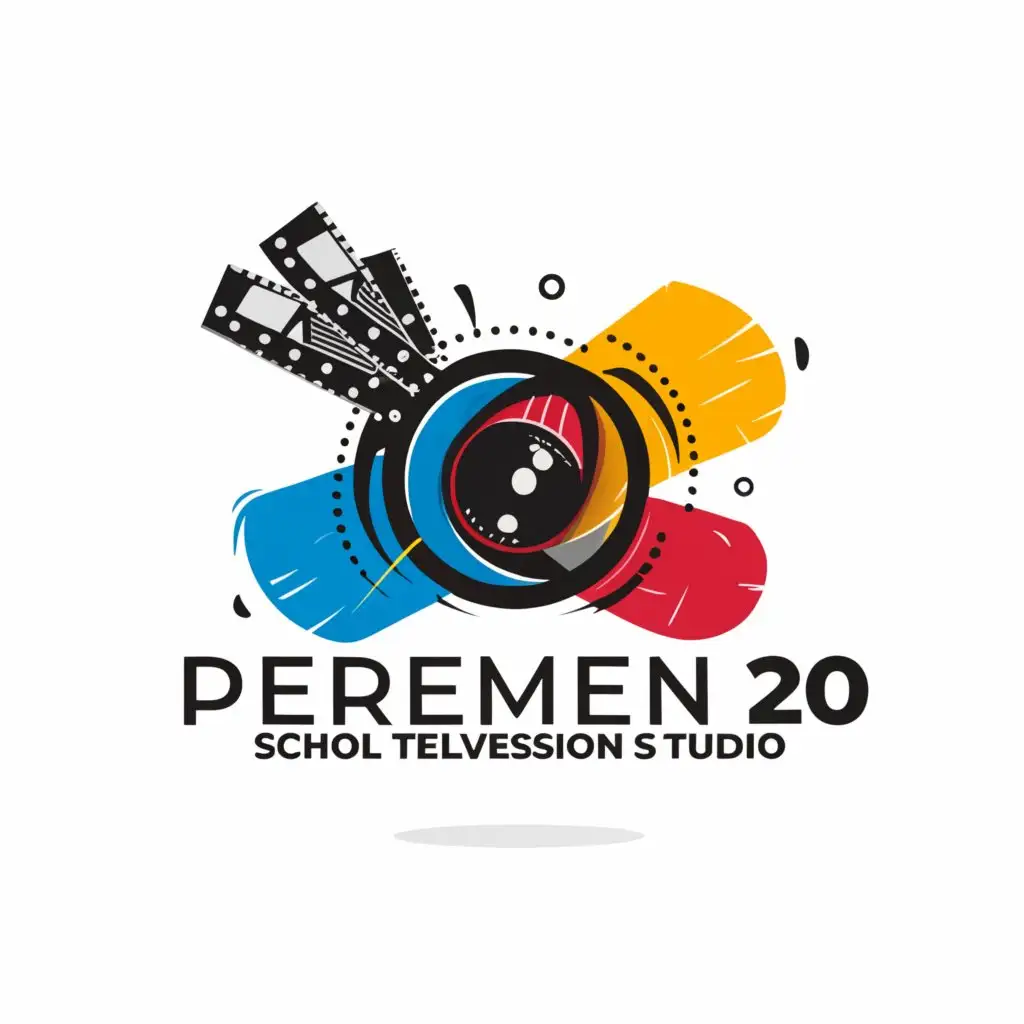 a logo design,with the text "Studio 'Peremena 2.0'", main symbol:The logo for the school television studio called "Studio Change 2.0." The logo should be modern, attractive, and reflect the creative potential and energy of the students. It should include elements related to mass media and school, such as a camera lens, filmstrip, microphone, or school building. The colors should be bright and saturated. The text "Studio Change 2.0" should be written in a clear and readable font.,Moderate,be used in Events industry,clear background