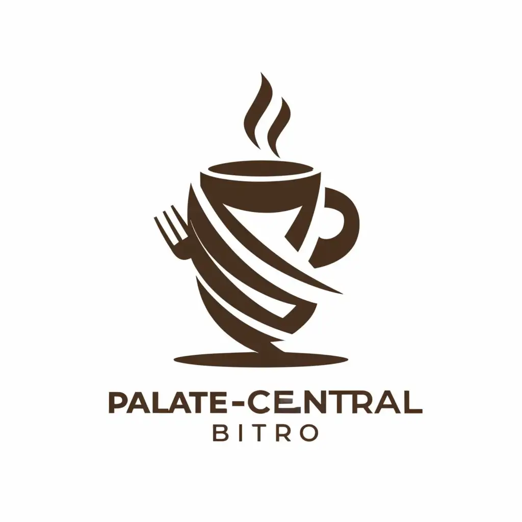 a logo design,with the text "Palatecental Bistro", main symbol:coffee and food,Moderate,clear background