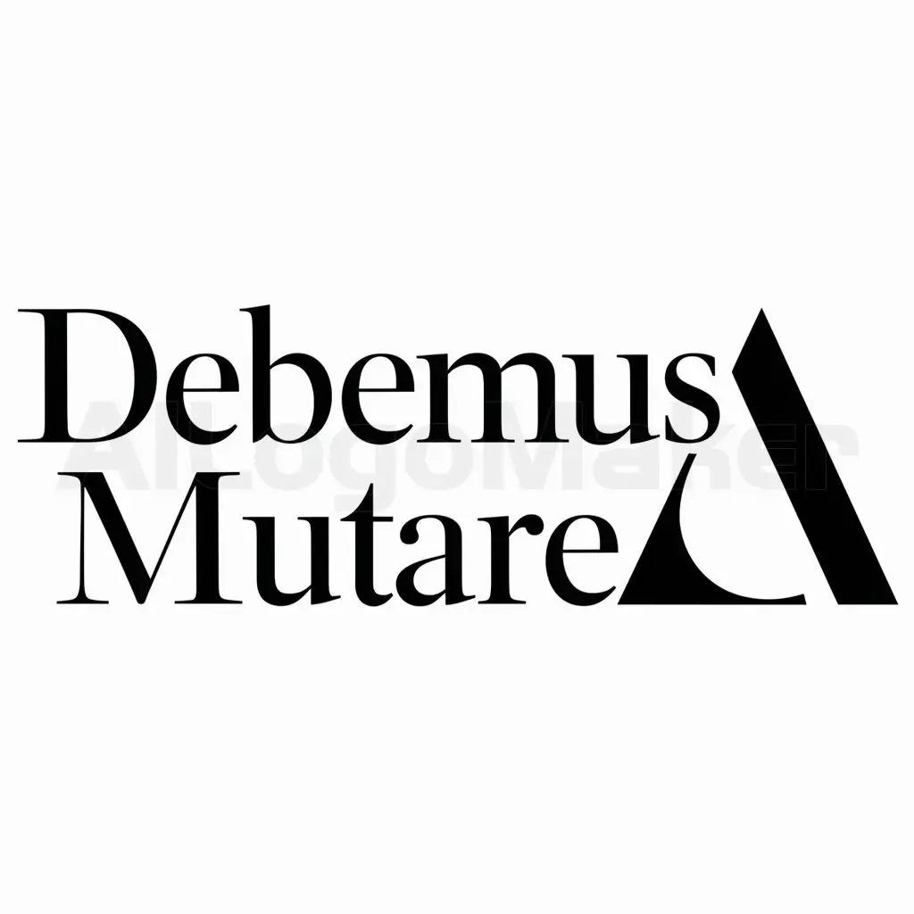 a logo design,with the text "debemus mutare", main symbol:delta of mathematics,Moderate,be used in Education industry,clear background