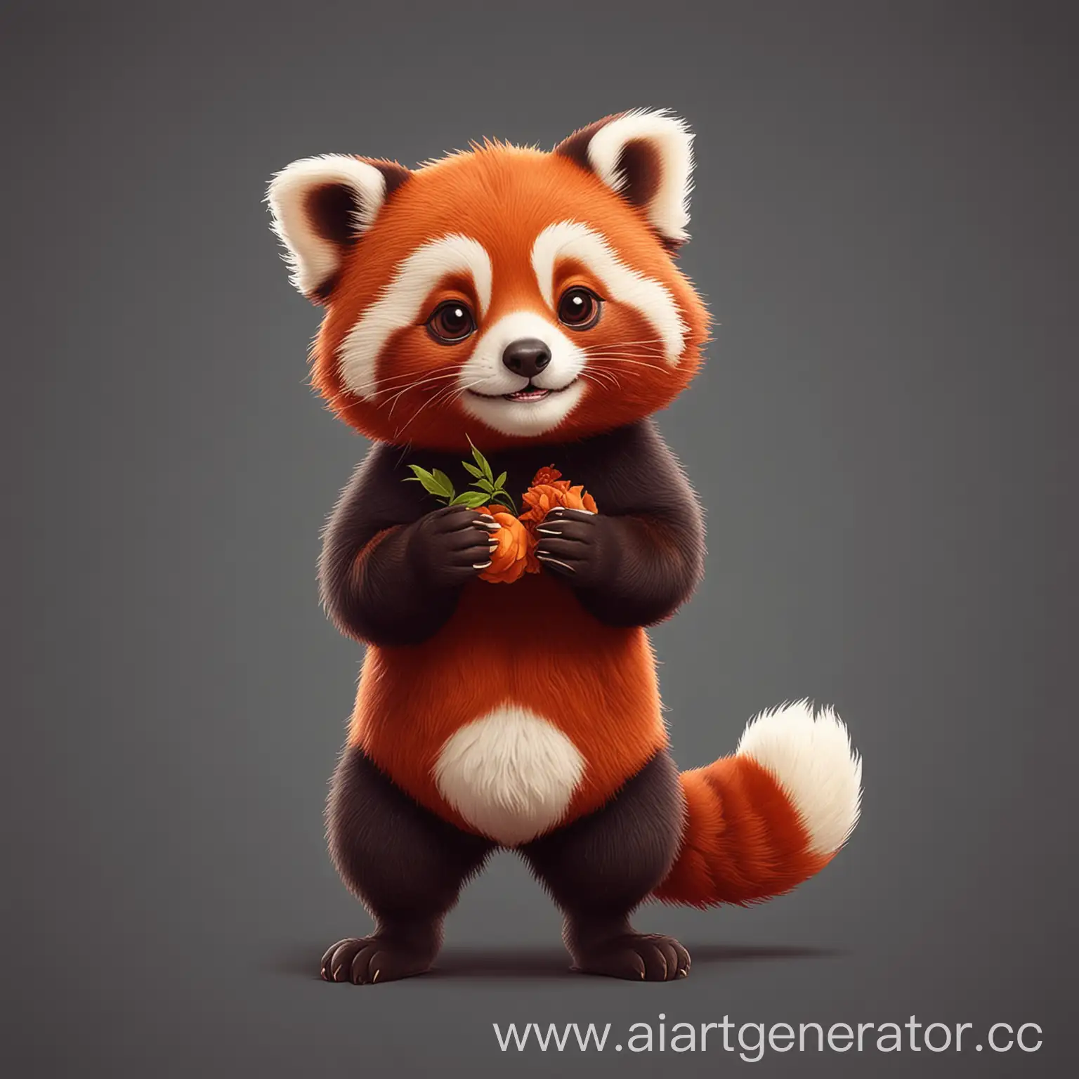 Red-Panda-in-Serene-Forest-Setting-Tranquil-2D-Vector-Illustration