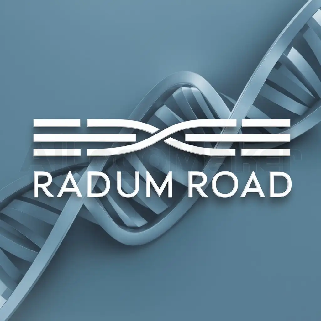 a logo design,with the text "RADUM ROAD", main symbol:Two highways that look like DNA helix,Moderate,clear background