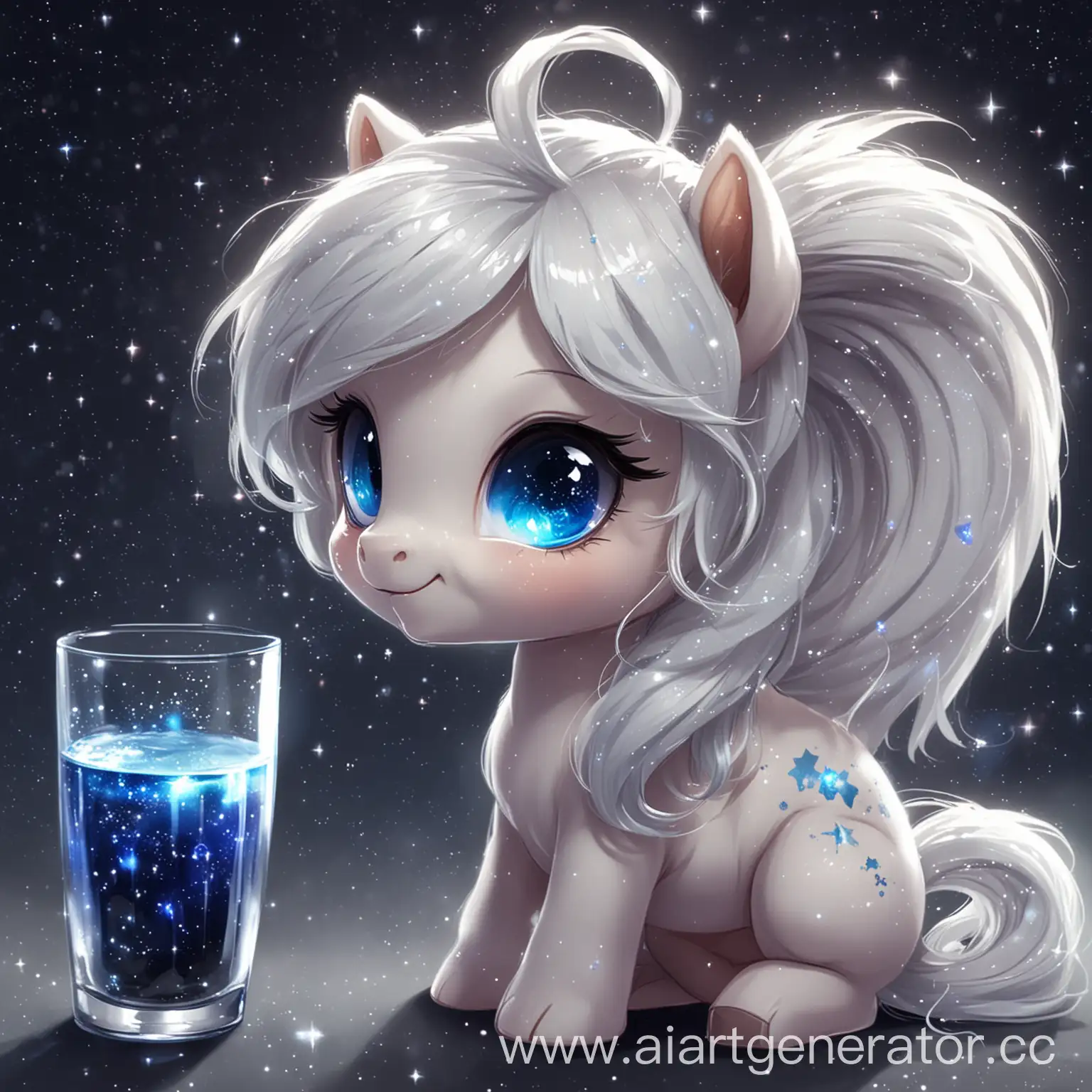 Celestial-Pony-GlassEncased-Milky-Way-with-Long-Hair-and-Blue-Eyes