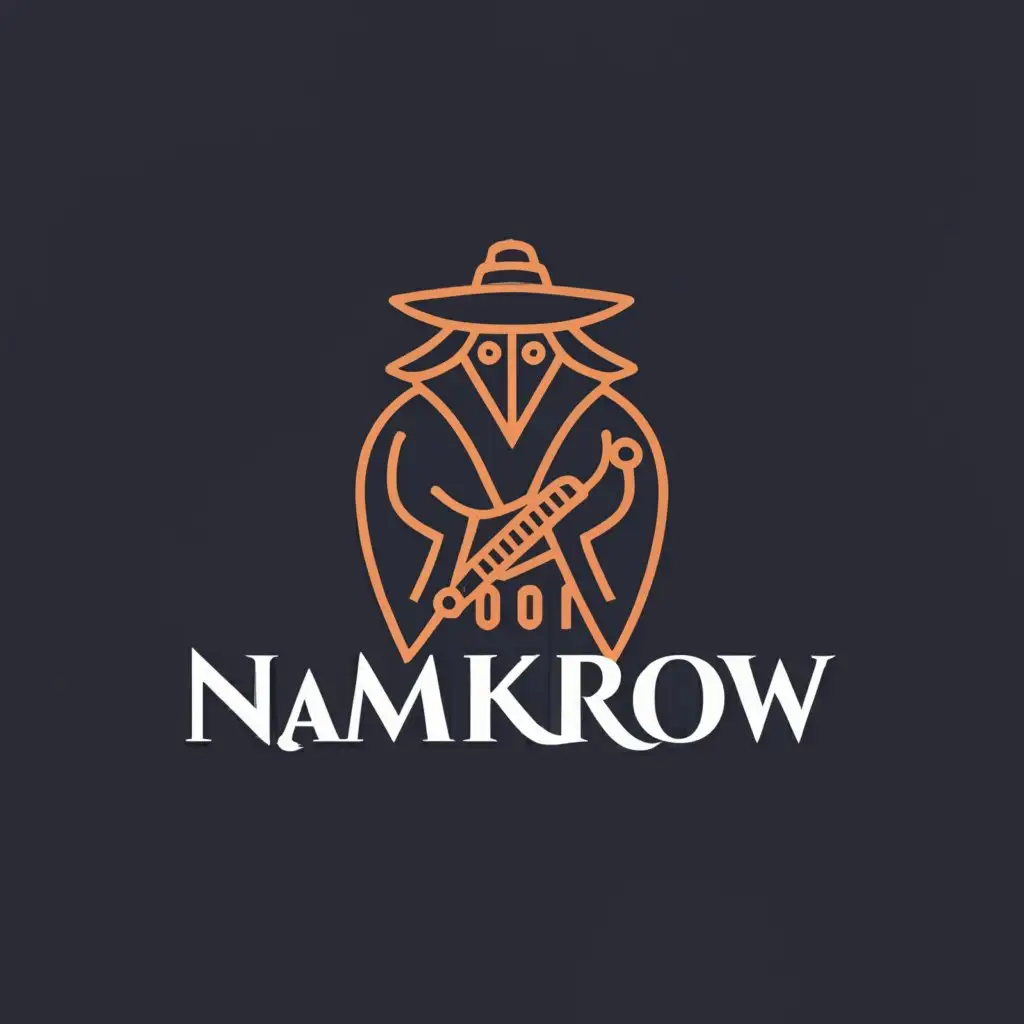 a logo design,with the text "Namkrow", main symbol:plague doctor,Moderate,clear background