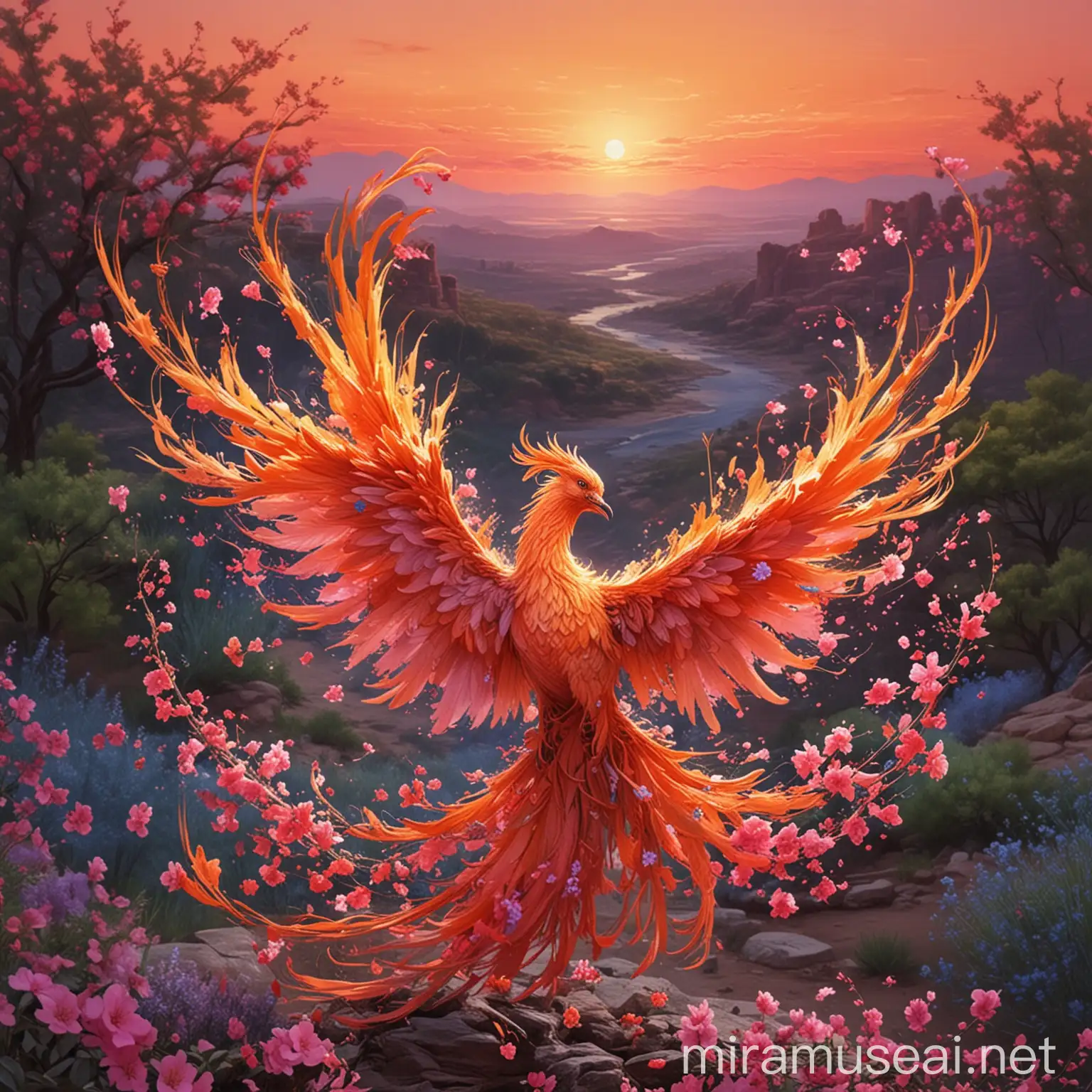 type: Phoenix_Blossom
name: "Phoenix Blossom: Transformation and Liberation"
description: |
    A beautiful and abstract image of a phoenix blooming from its ashes, undergoing a graceful transformation, symbolizing the journey of addiction recovery.
properties:
    - state: Flight
    - environment: Serene Nature
    - colors:
        Phoenix: "#FF4500"  # Vibrant Orange
        Sky: "#87CEEB"  # Tranquil Sky Blue
        Surroundings: "#32CD32"  # Lush Lime Green
        Blossom: "#FF69B4"  # Delicate Hot Pink
        Recovery: "#4169E1"  # Royal Blue for Addiction Recovery Symbol
    - theme: Transformation and Liberation from Addiction
    - message: A symbol of hope and motivation, inspiring individuals to embark on a new path in life and break free from the chains of addiction.
    - social_supporters:
        - Phoenix: "Local Support Group for Addiction Recovery" # Vibrant Orange (#FF4500)
        - Sky: "Rehabilitation Center focused on Eco-Therapy" # Tranquil Sky Blue (#87CEEB)
        - Surroundings: "Community Outreach Program promoting Green Initiatives" # Lush Lime Green (#32CD32)
        - Blossom: "Holistic Therapist specializing in Addiction Counseling" # Delicate Hot Pink (#FF69B4)
