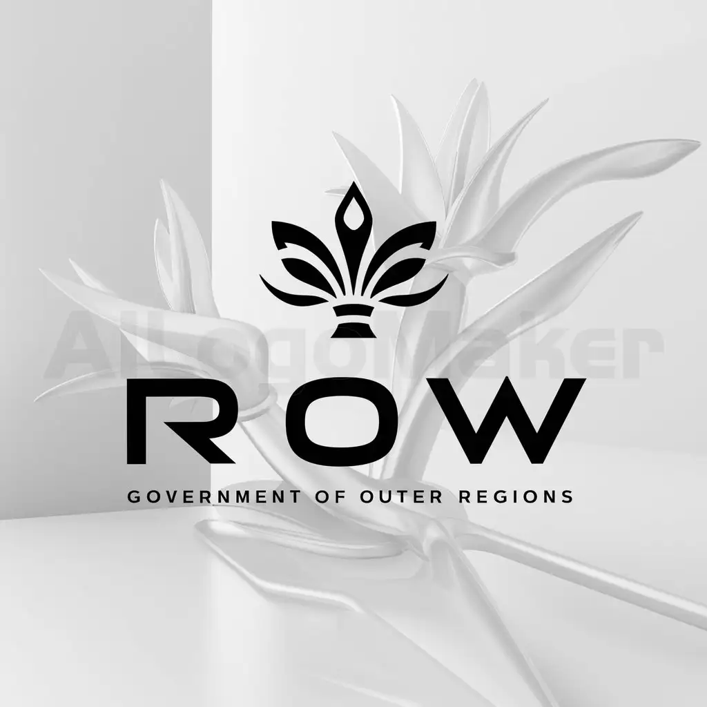 a logo design,with the text "Row - Government Of Outer Regions", main symbol:heraldic lily,Minimalistic,be used in Legal industry,clear background