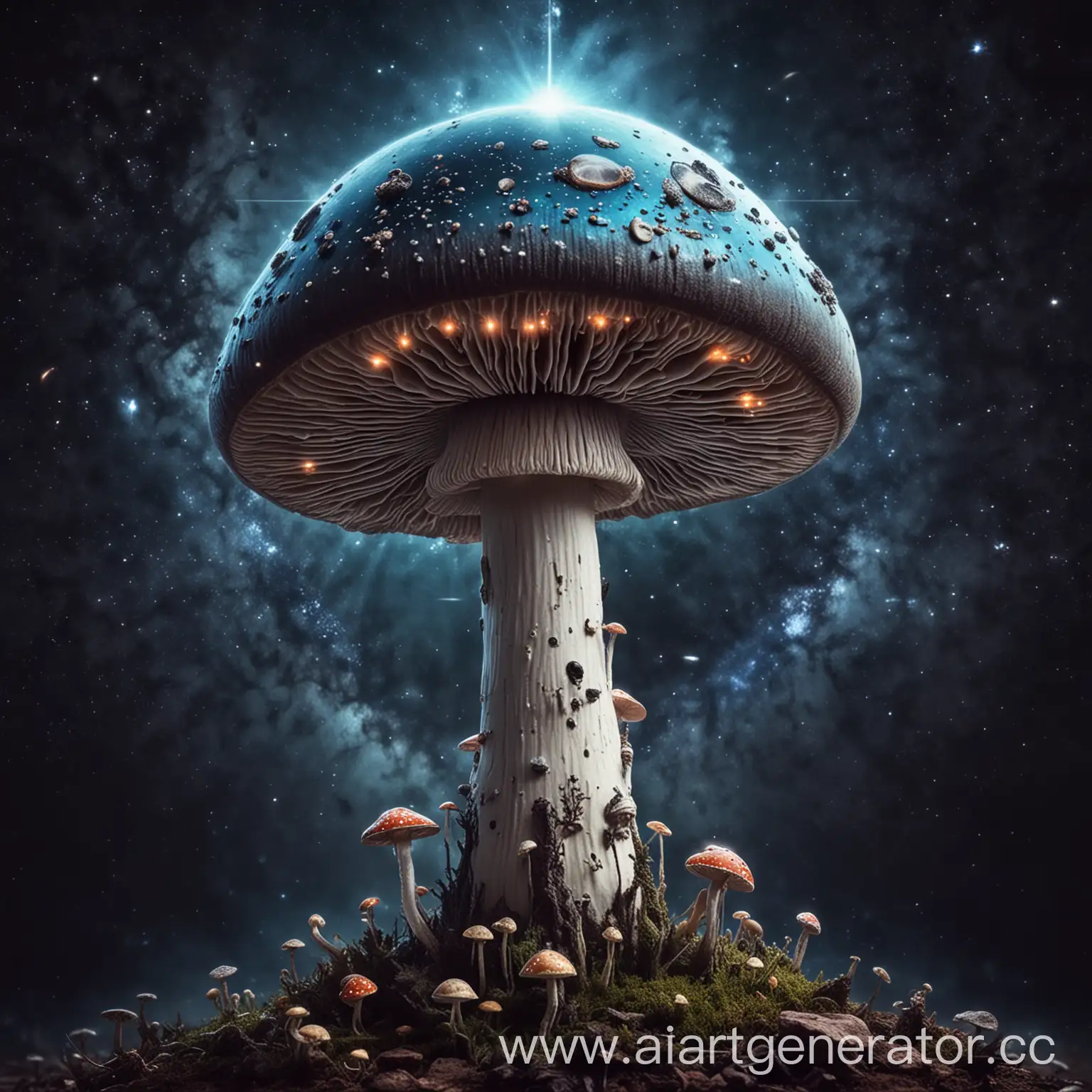 Extraterrestrial-Space-Mushroom-Floating-in-Cosmic-Void