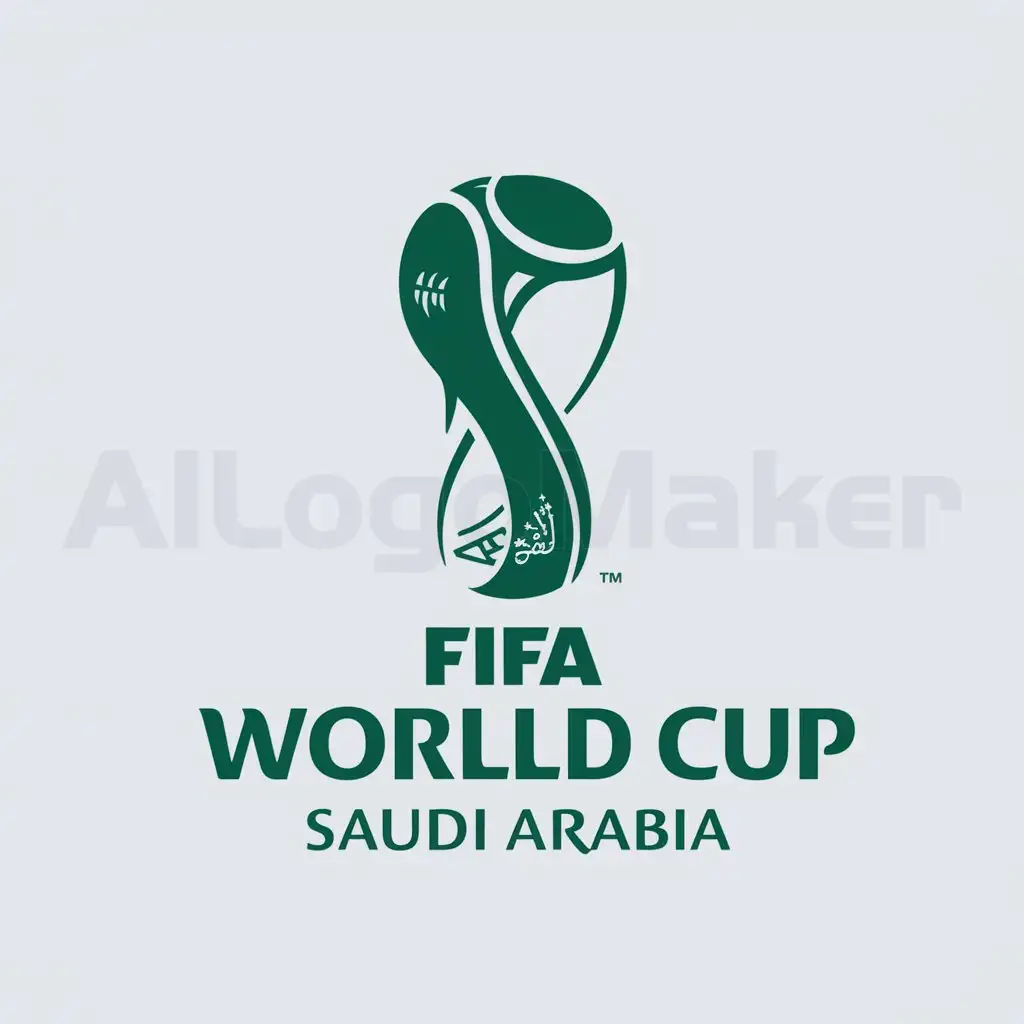 a logo design,with the text "FIFA WORLD CUP 2034 SAUDI ARABIA", main symbol:saudi arabia,Moderate,be used in Sports Fitness industry,clear background