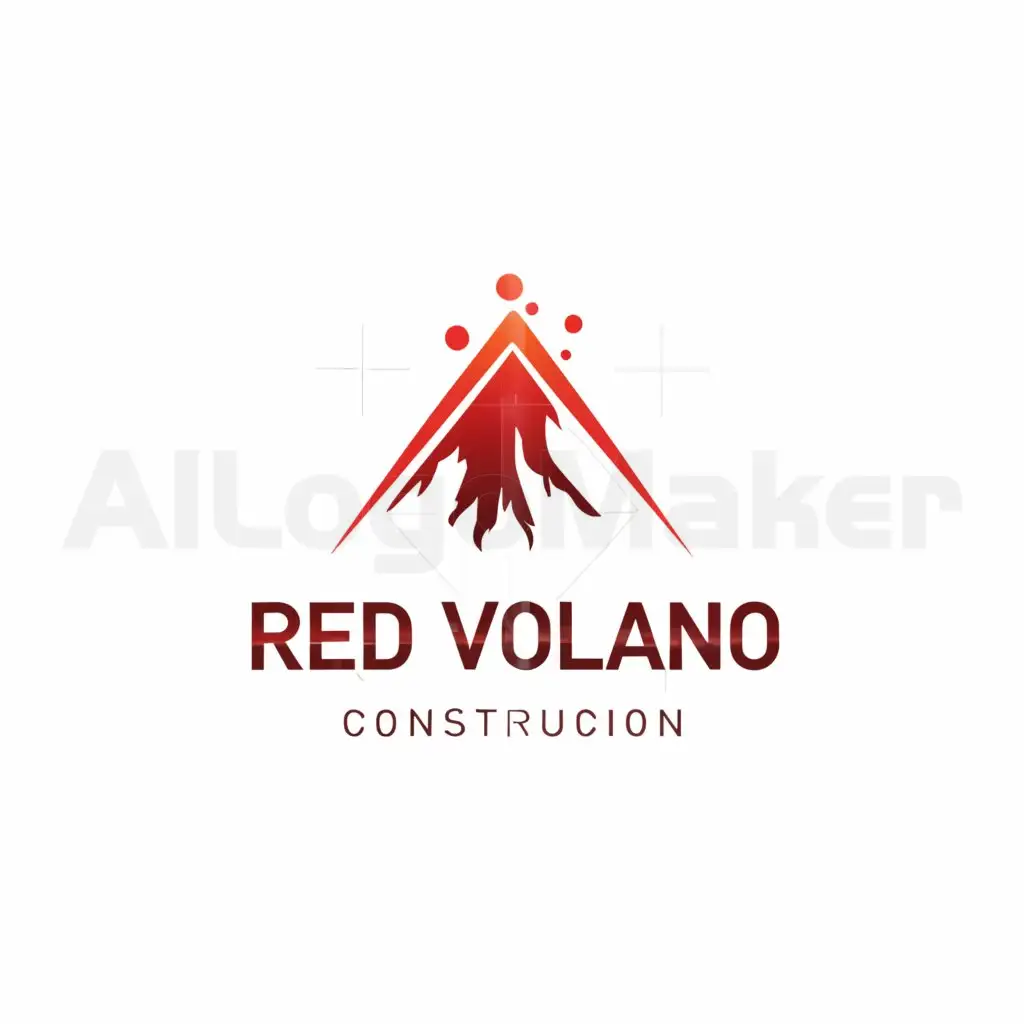 Logo-Design-For-Red-Volcano-Bold-Red-Volcano-Symbol-for-Construction-Industry
