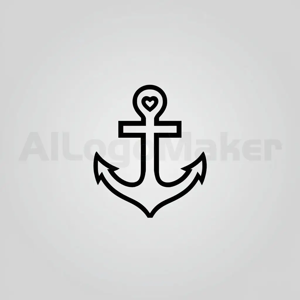 LOGO-Design-For-Anchor-Minimalistic-Stylized-Anchor-with-Heart-or-Cross
