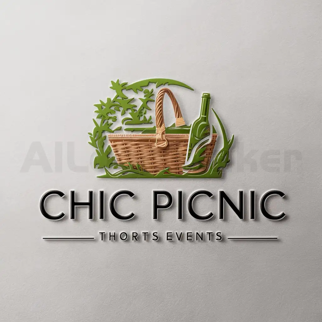 a logo design,with the text "Chic picnic", main symbol:picnic rest drinks nature,complex,be used in Events industry,clear background