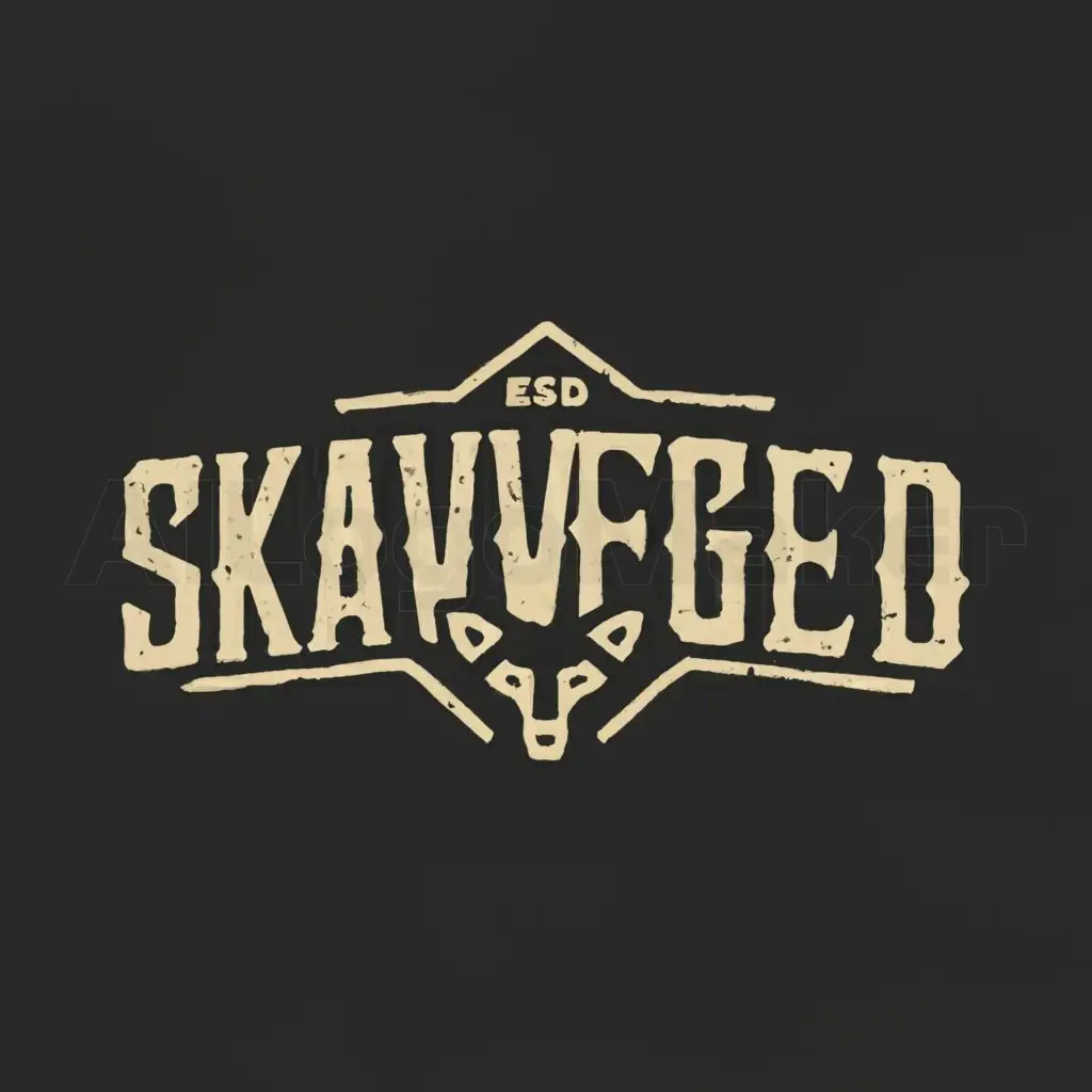 a logo design,with the text "Skavenged", main symbol:bone fox,Moderate,be used in Retail industry,clear background